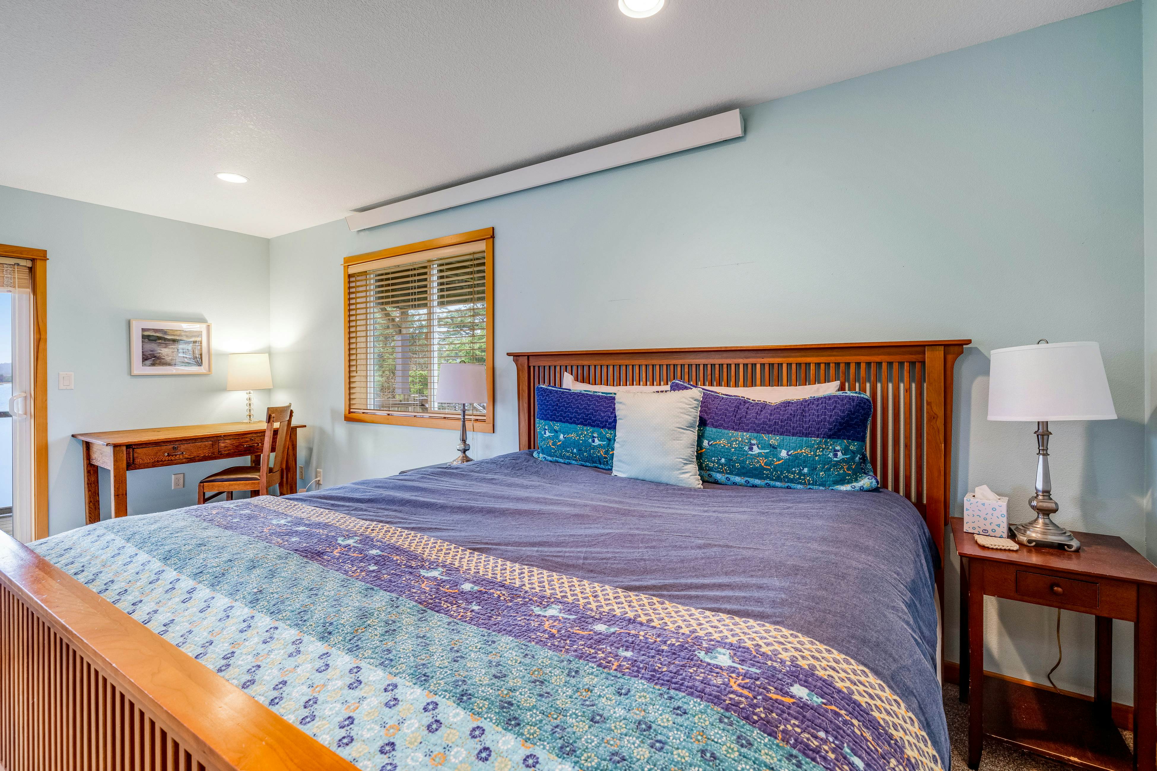 Lakefront escape with water views, grill, wrap-around deck - walk to beach