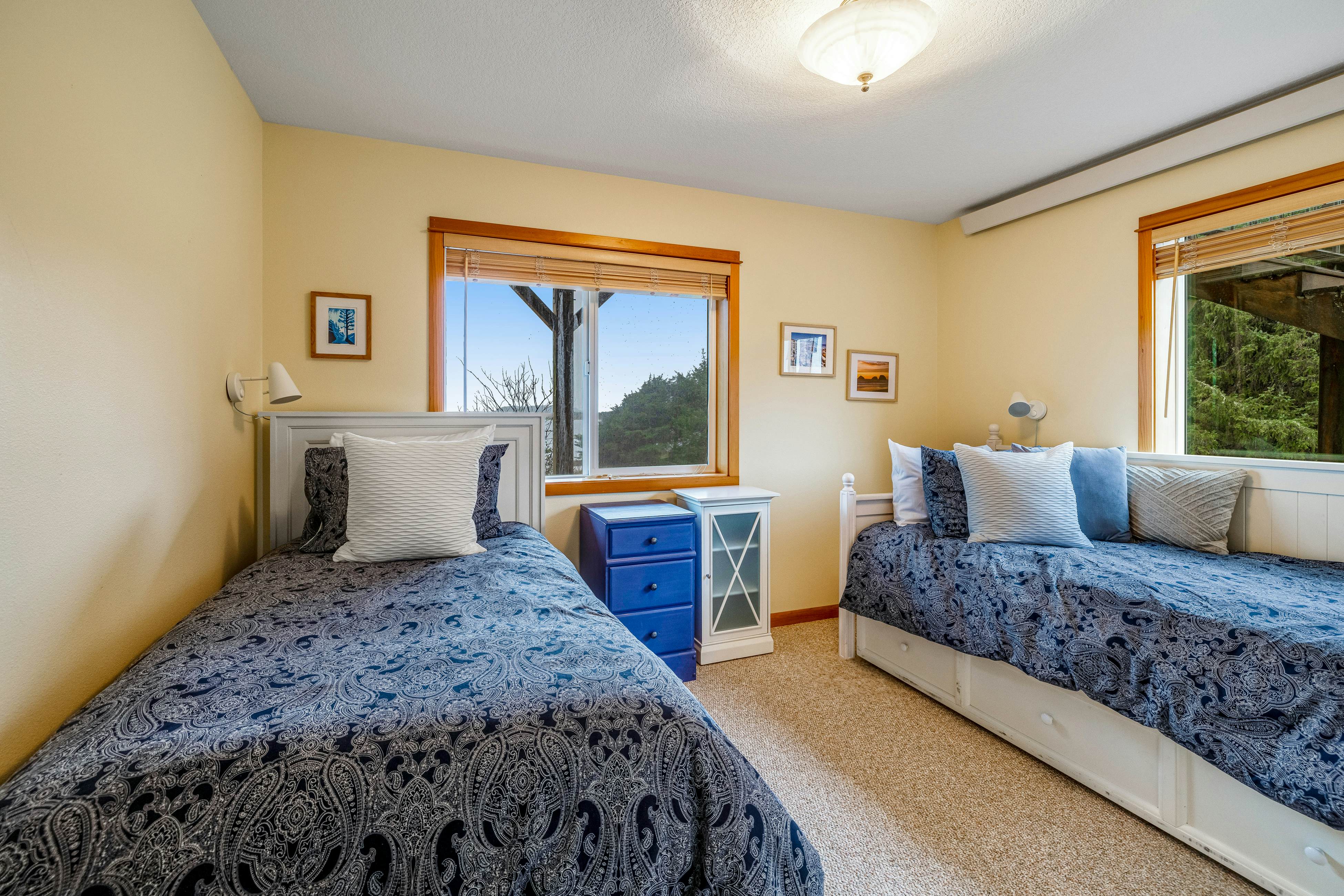 Lakefront escape with water views, grill, wrap-around deck - walk to beach