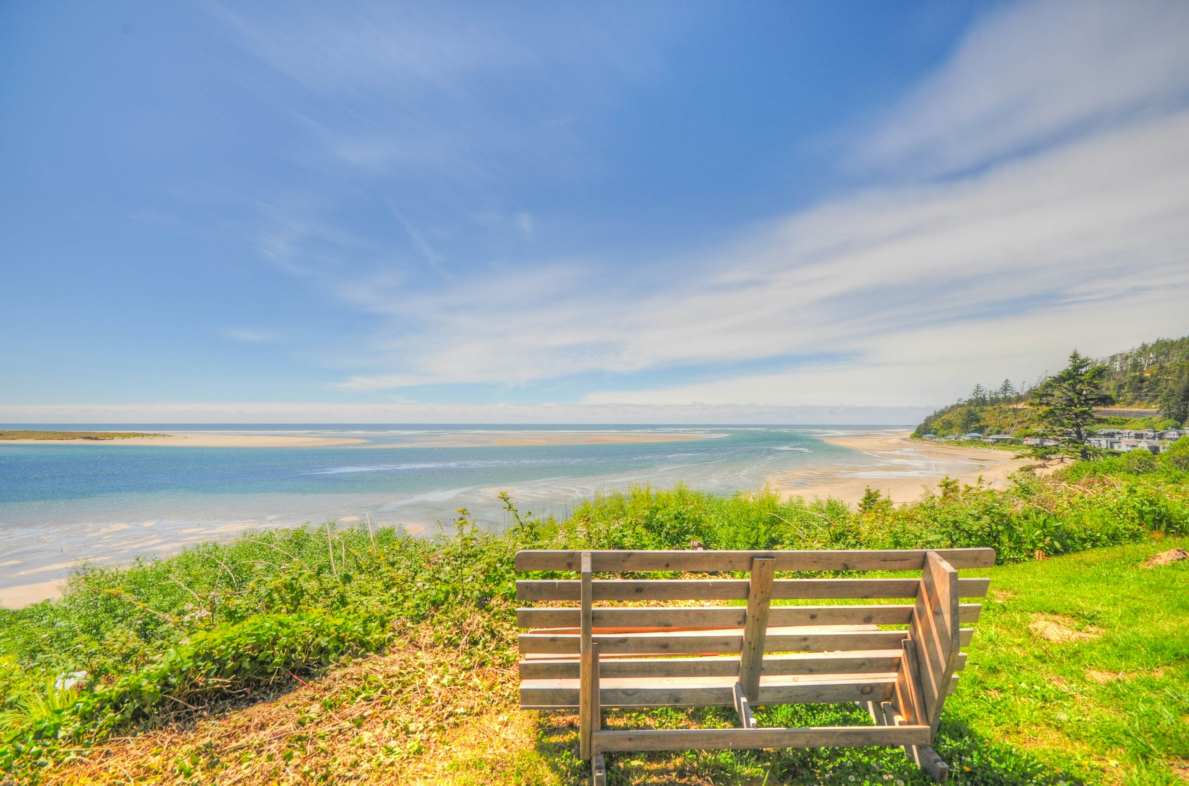 Bright Oceanfront Home with Stunning Pacific and Bay Views Near Town