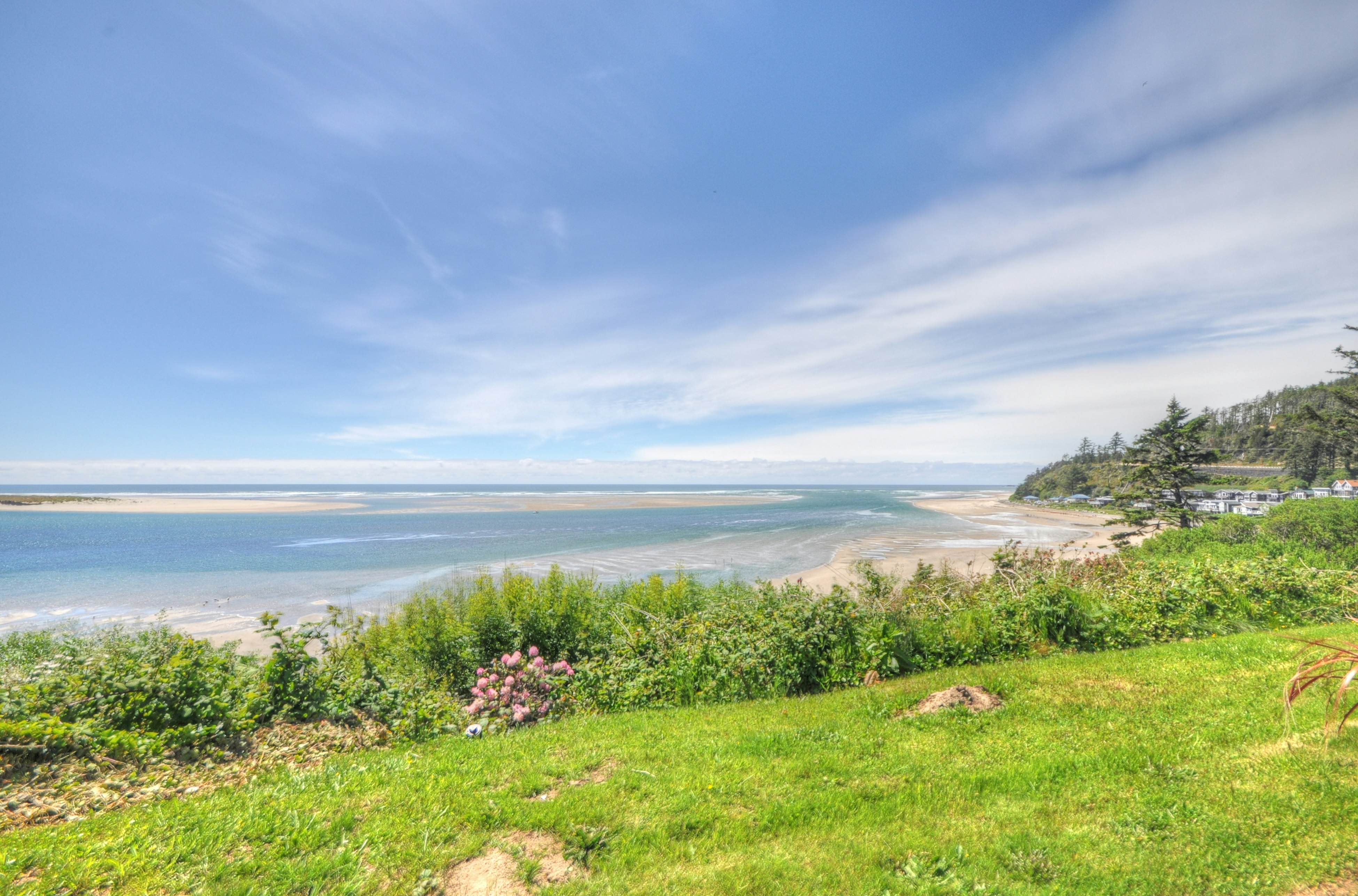 Bright Oceanfront Home with Stunning Pacific and Bay Views Near Town