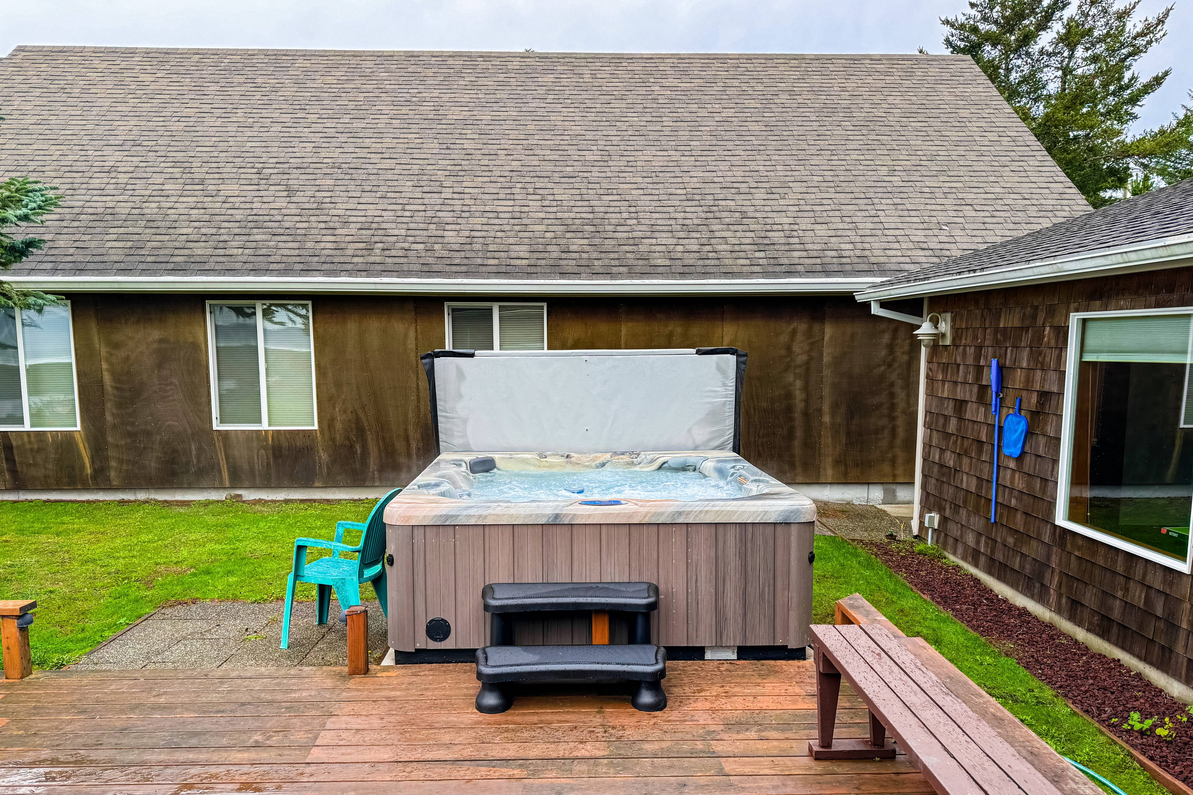 Ocean view dog friendly home with hot tub large lawn home office and Ping Pong