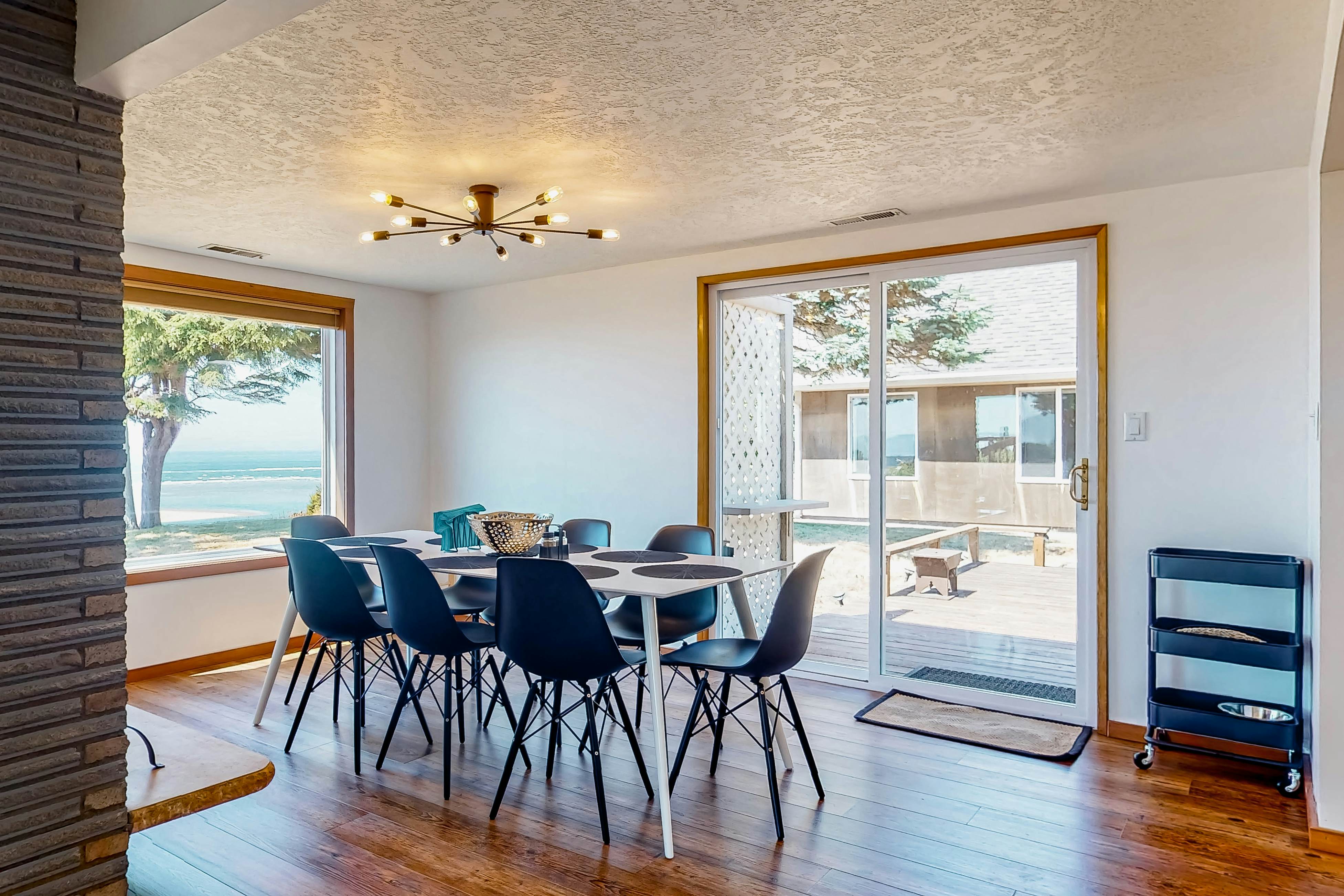 Ocean-view dog-friendly home with hot tub, large lawn, home office, & Ping-Pong