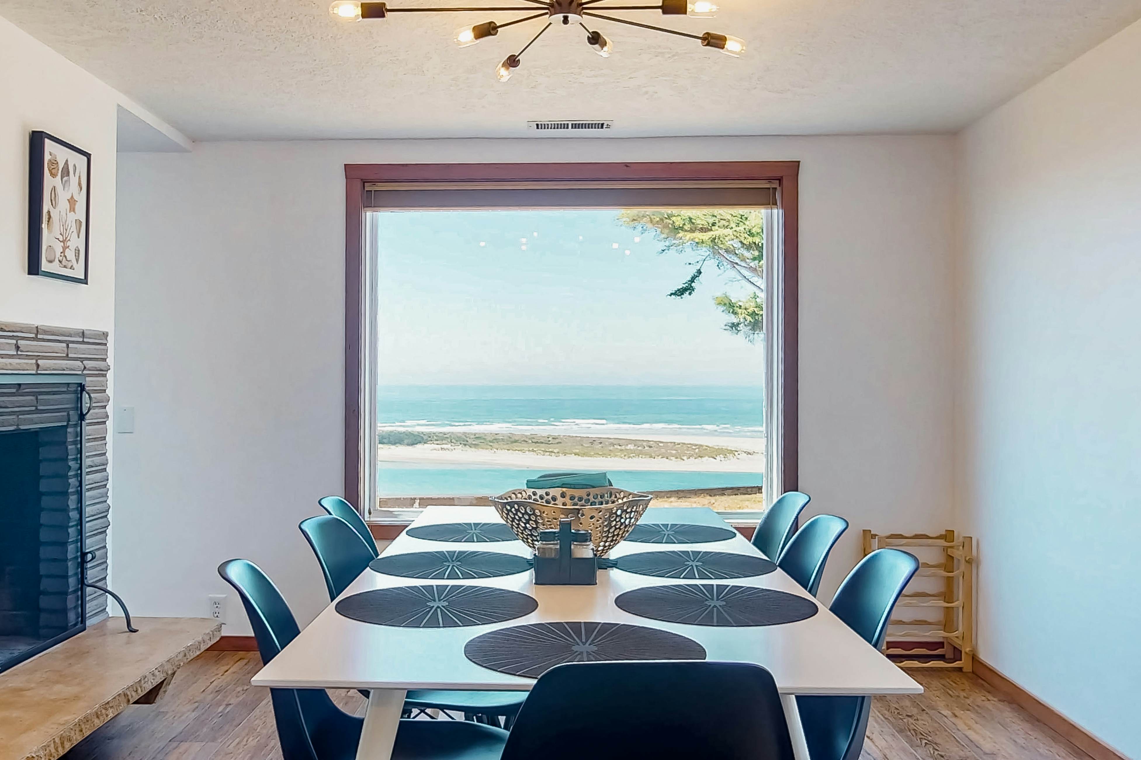 Ocean-view dog-friendly home with hot tub, large lawn, home office, & Ping-Pong