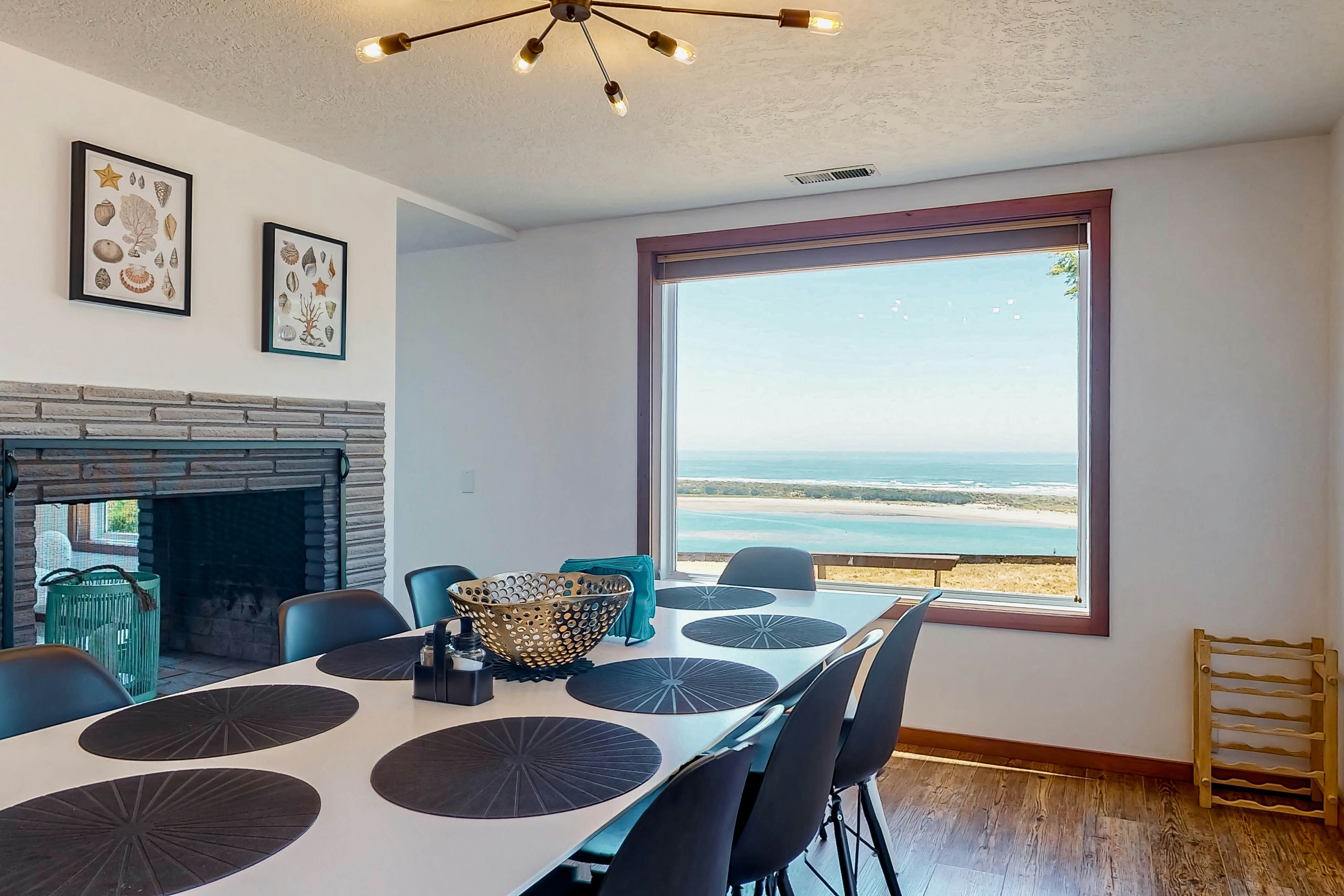 Ocean-view dog-friendly home with hot tub, large lawn, home office, & Ping-Pong