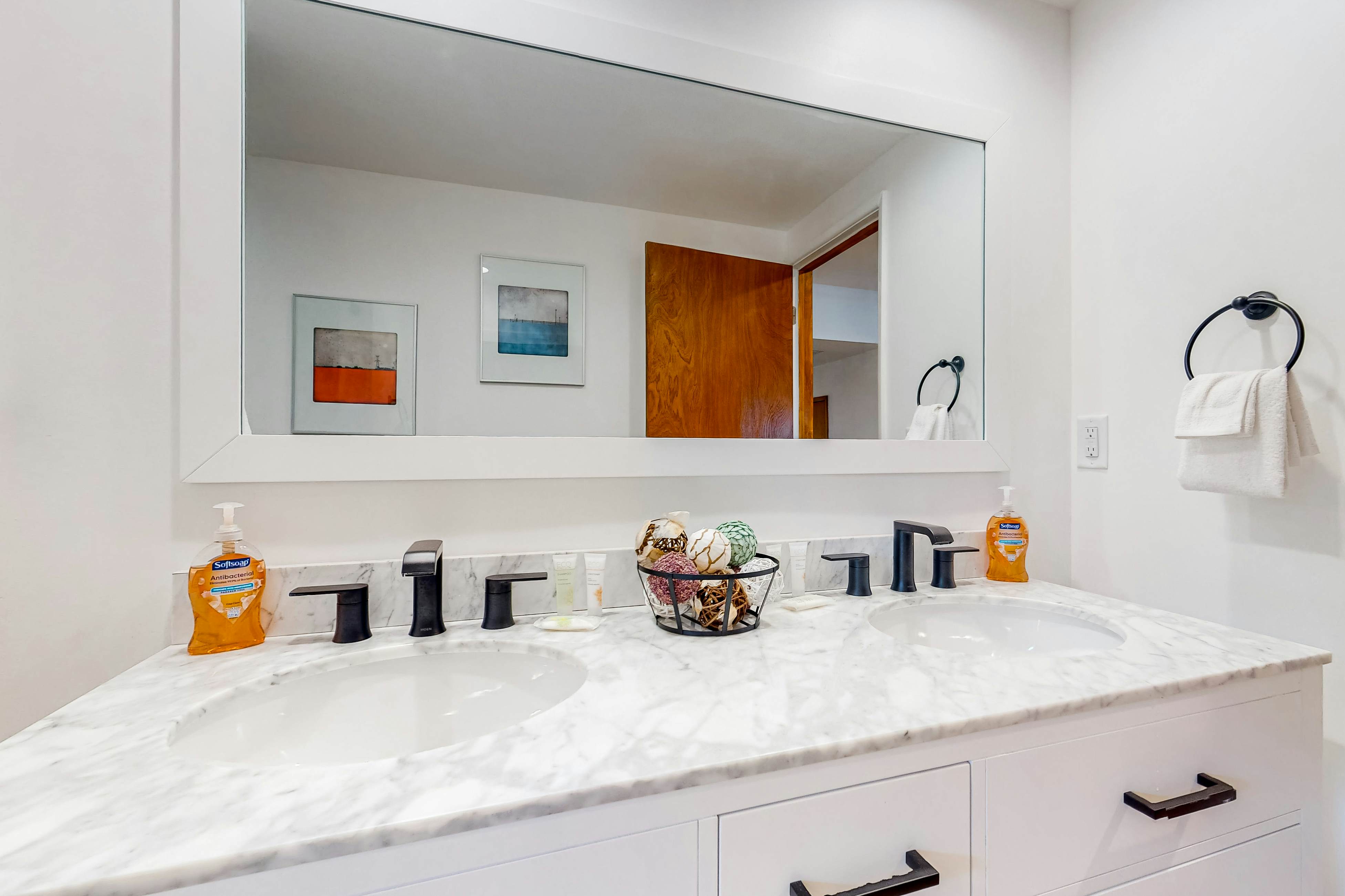 Ocean-view dog-friendly home with hot tub, large lawn, home office, & Ping-Pong