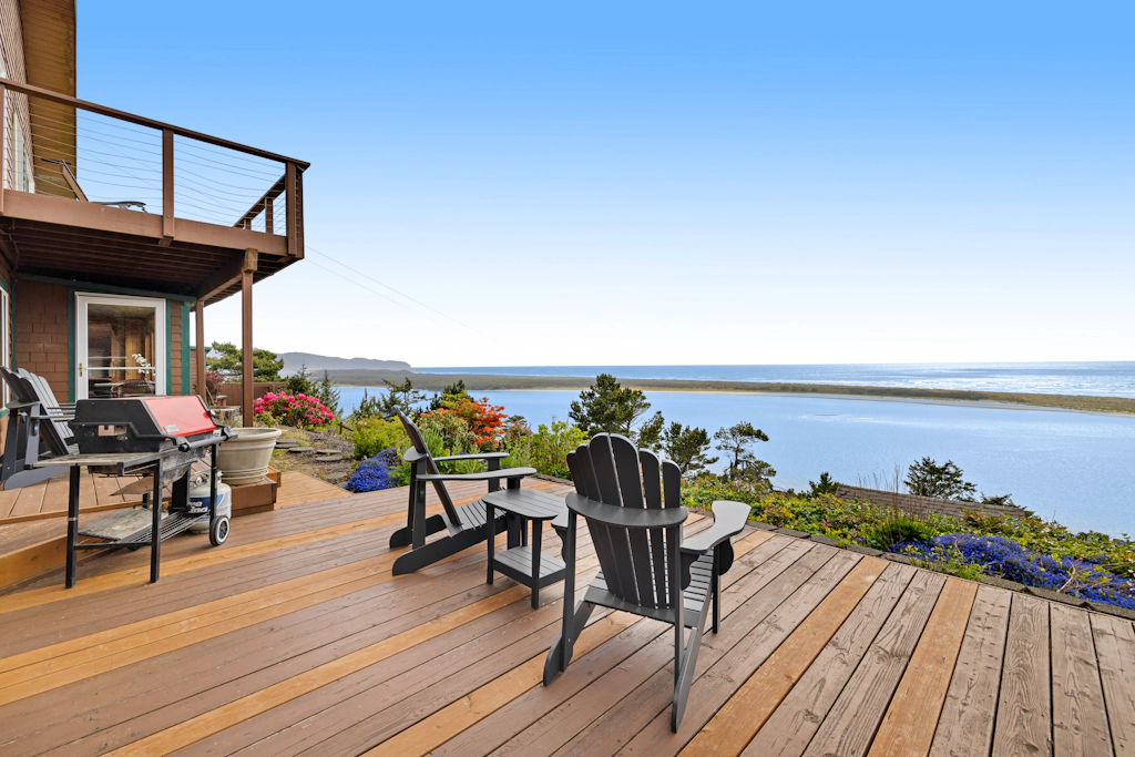 Dog friendly home with balcony porches and top of the world ocean views
