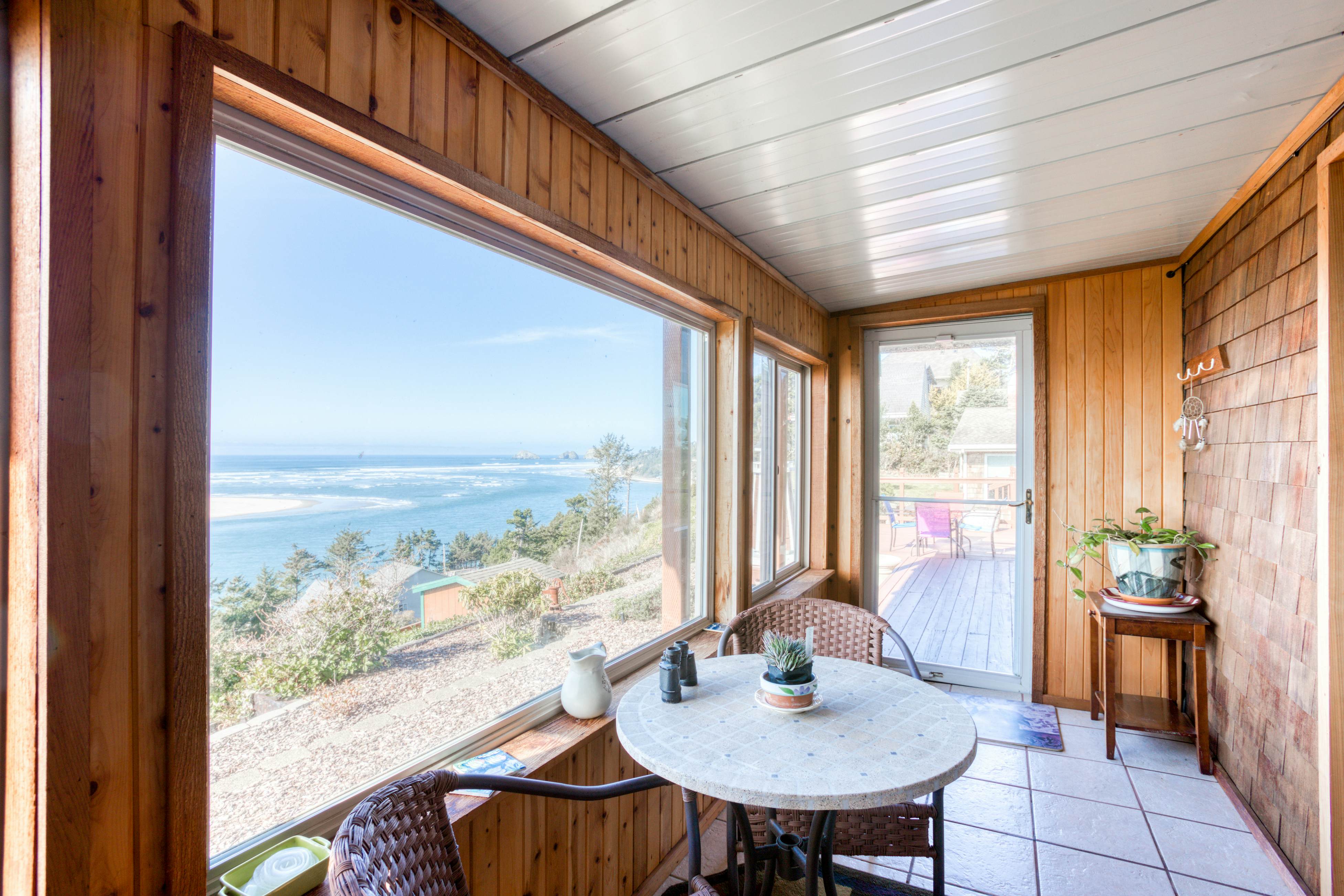 Dog-friendly home with balcony, porches & top-of-the world ocean views