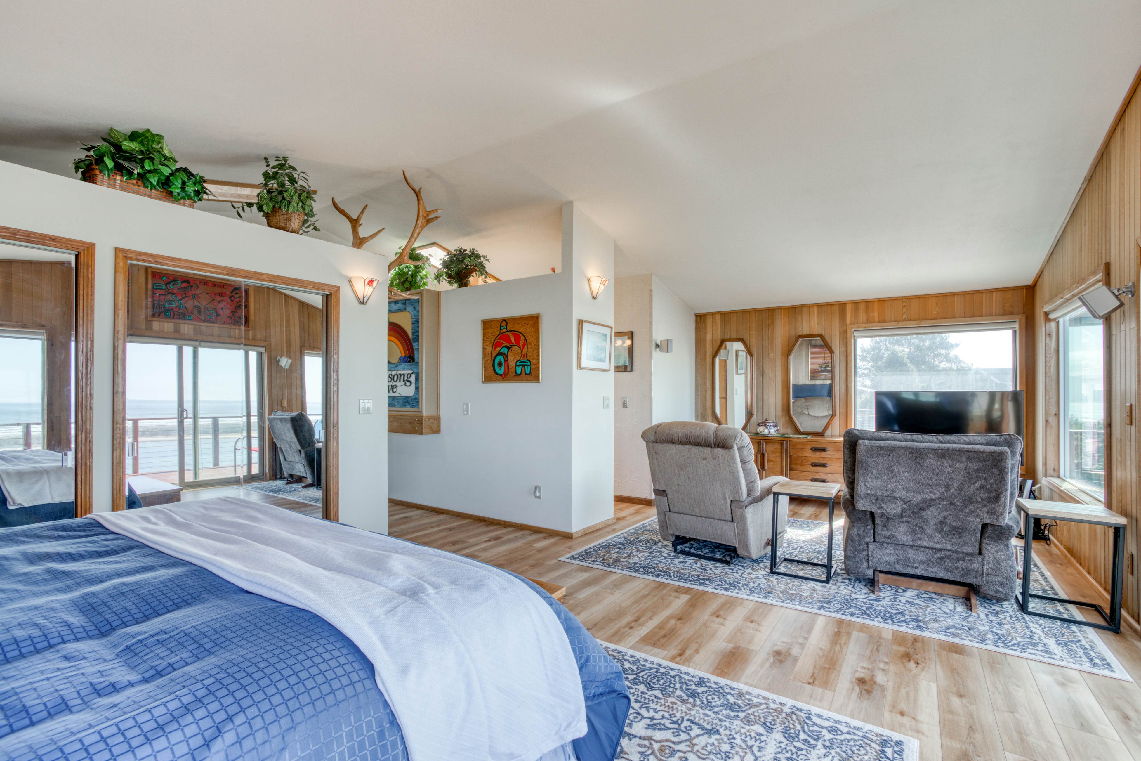 Dog-friendly home with balcony, porches & top-of-the world ocean views