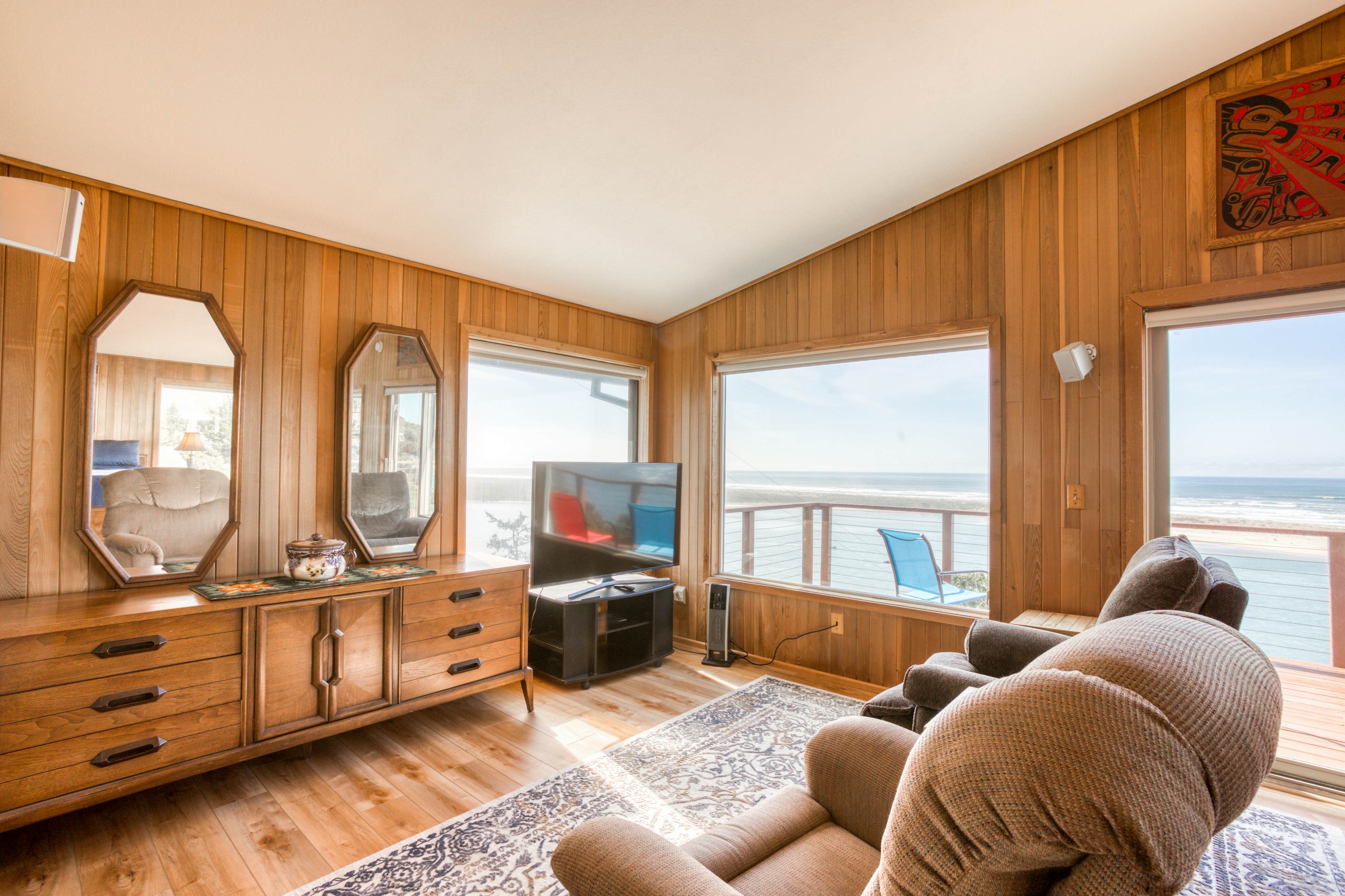 Dog-friendly home with balcony, porches & top-of-the world ocean views