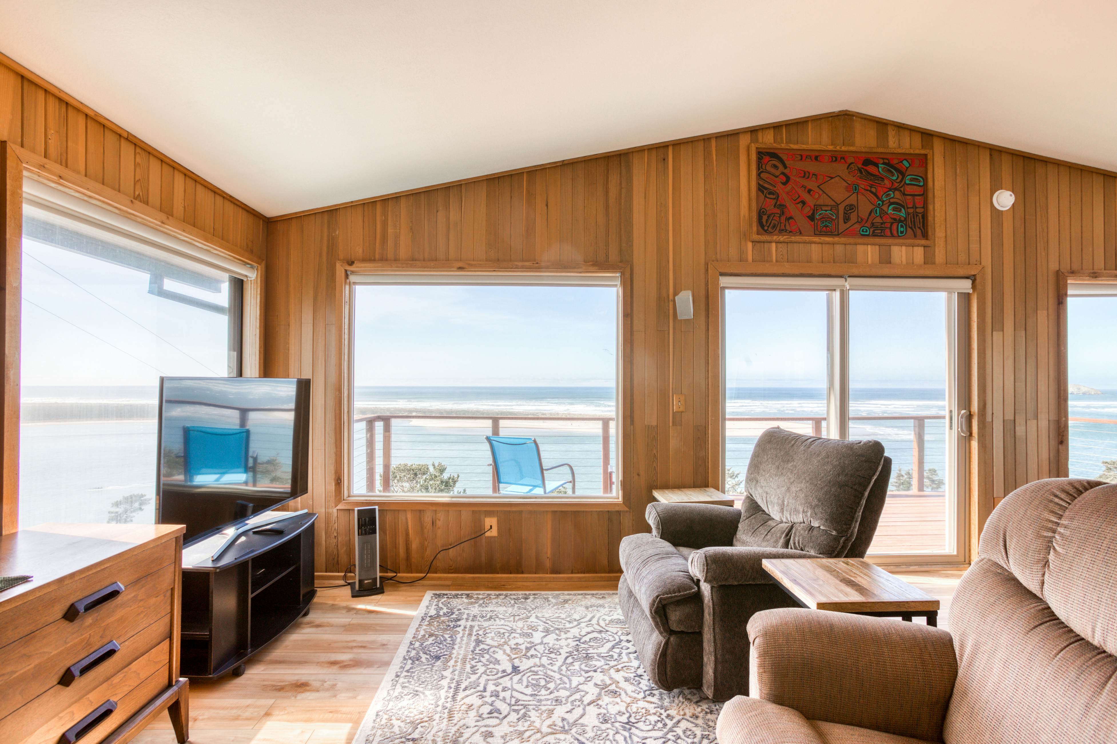 Dog-friendly home with balcony, porches & top-of-the world ocean views