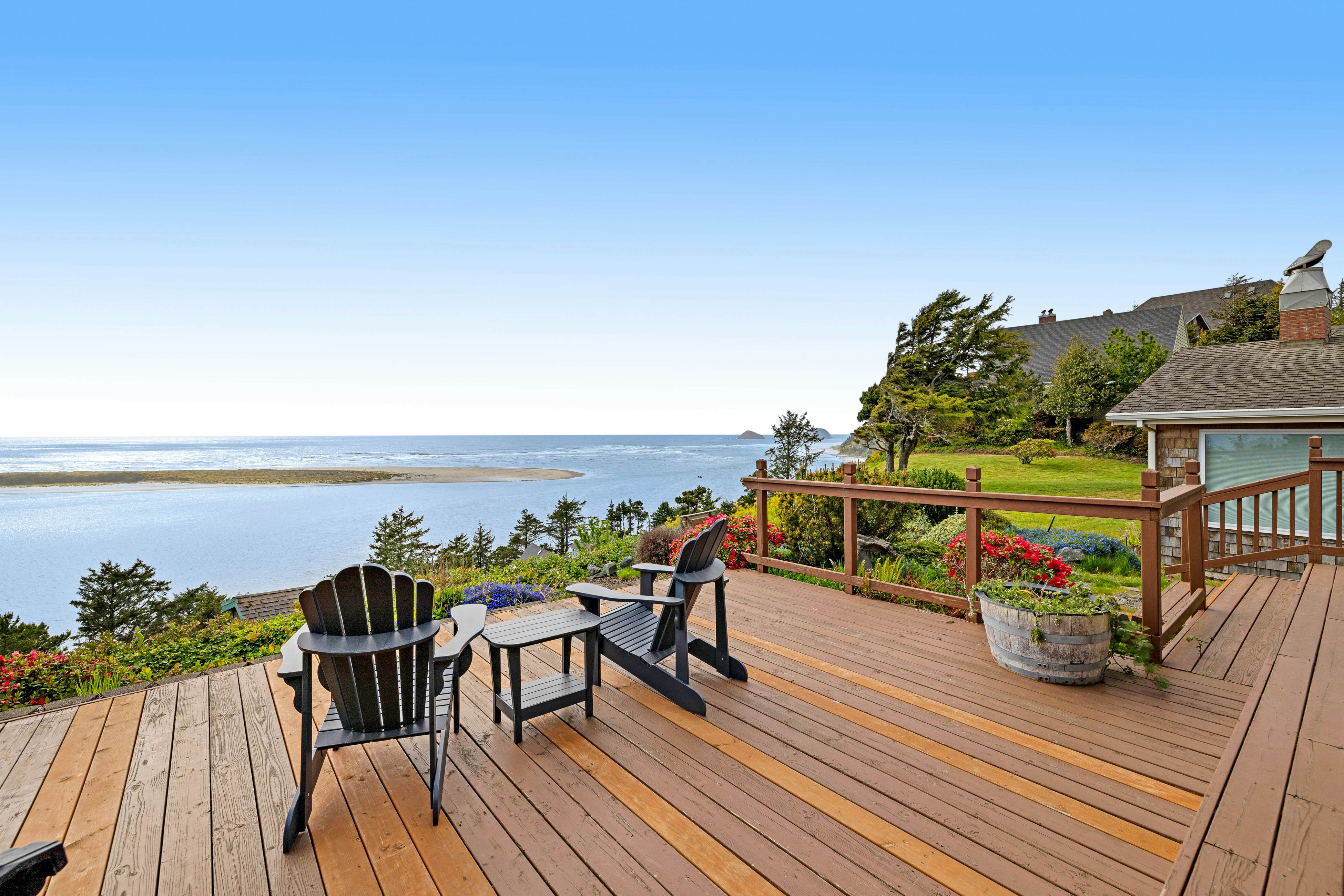 Dog-friendly home with balcony, porches & top-of-the world ocean views