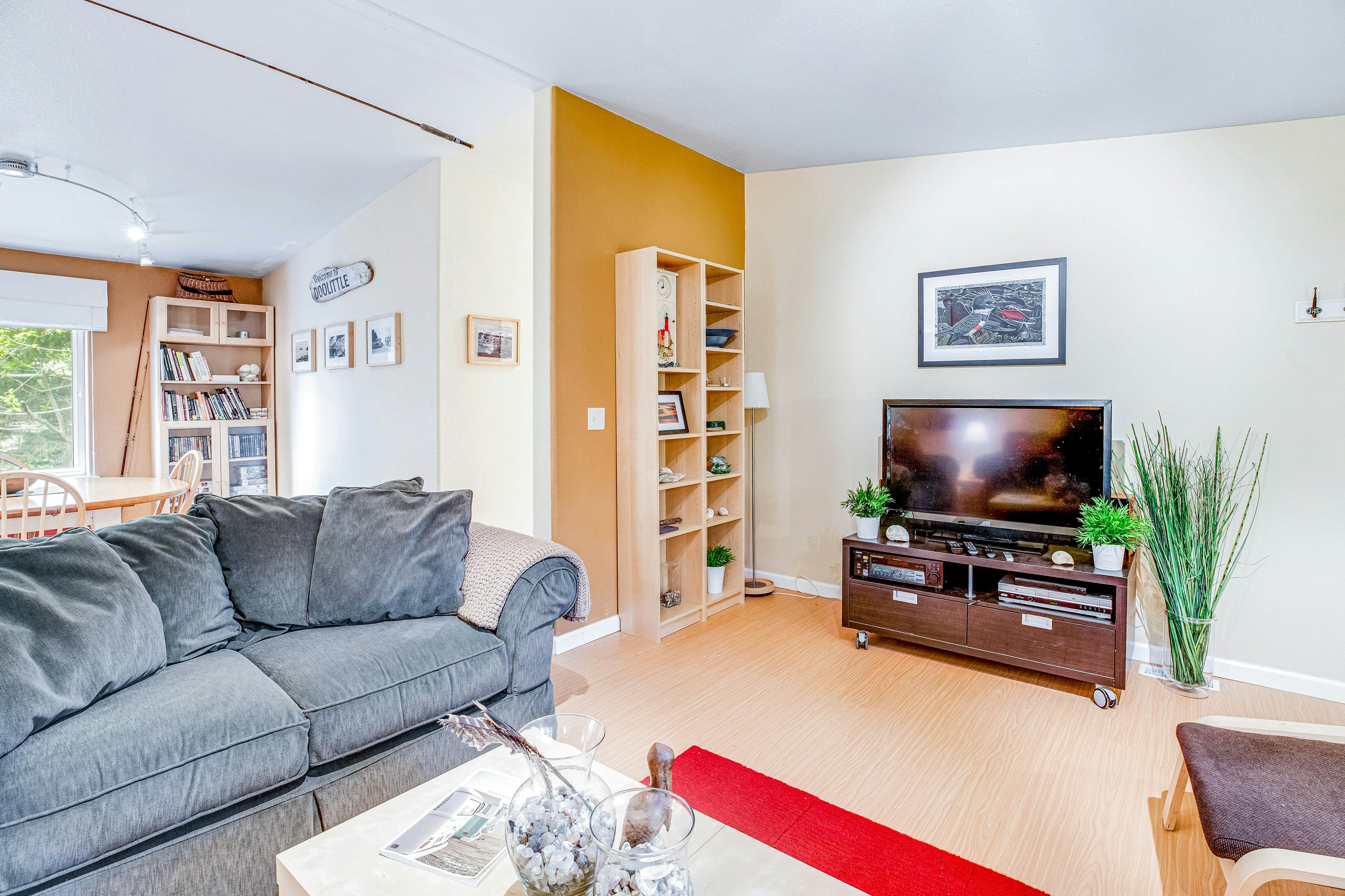 Dog-friendly home with deck, grill, firepit, washer/dryer & WiFi - walk to beach