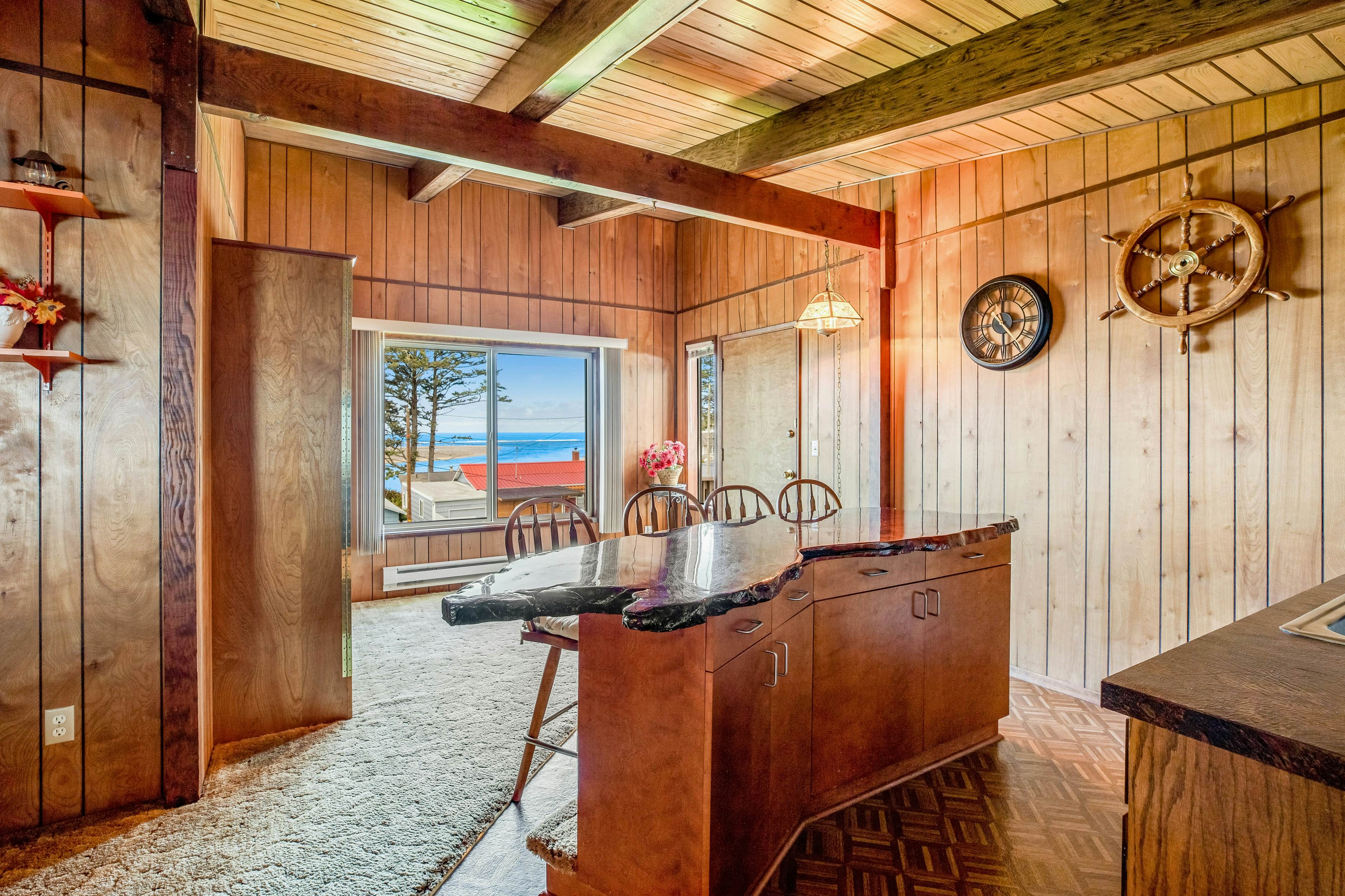 Dog-friendly home with water views, washer/dryer & fireplace - close to beaches