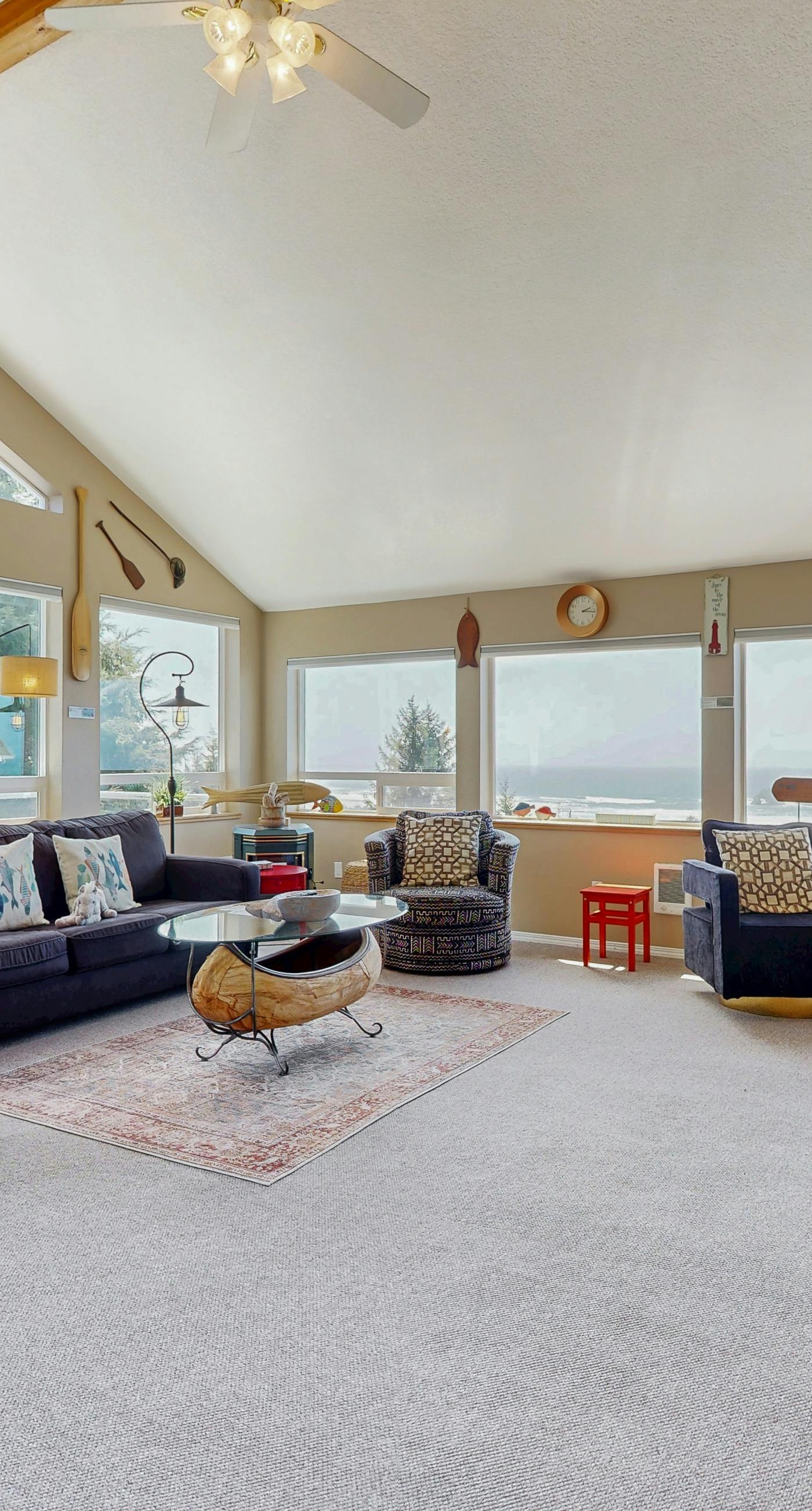 Family friendly ocean view home with spacious deck walk to beach books and games