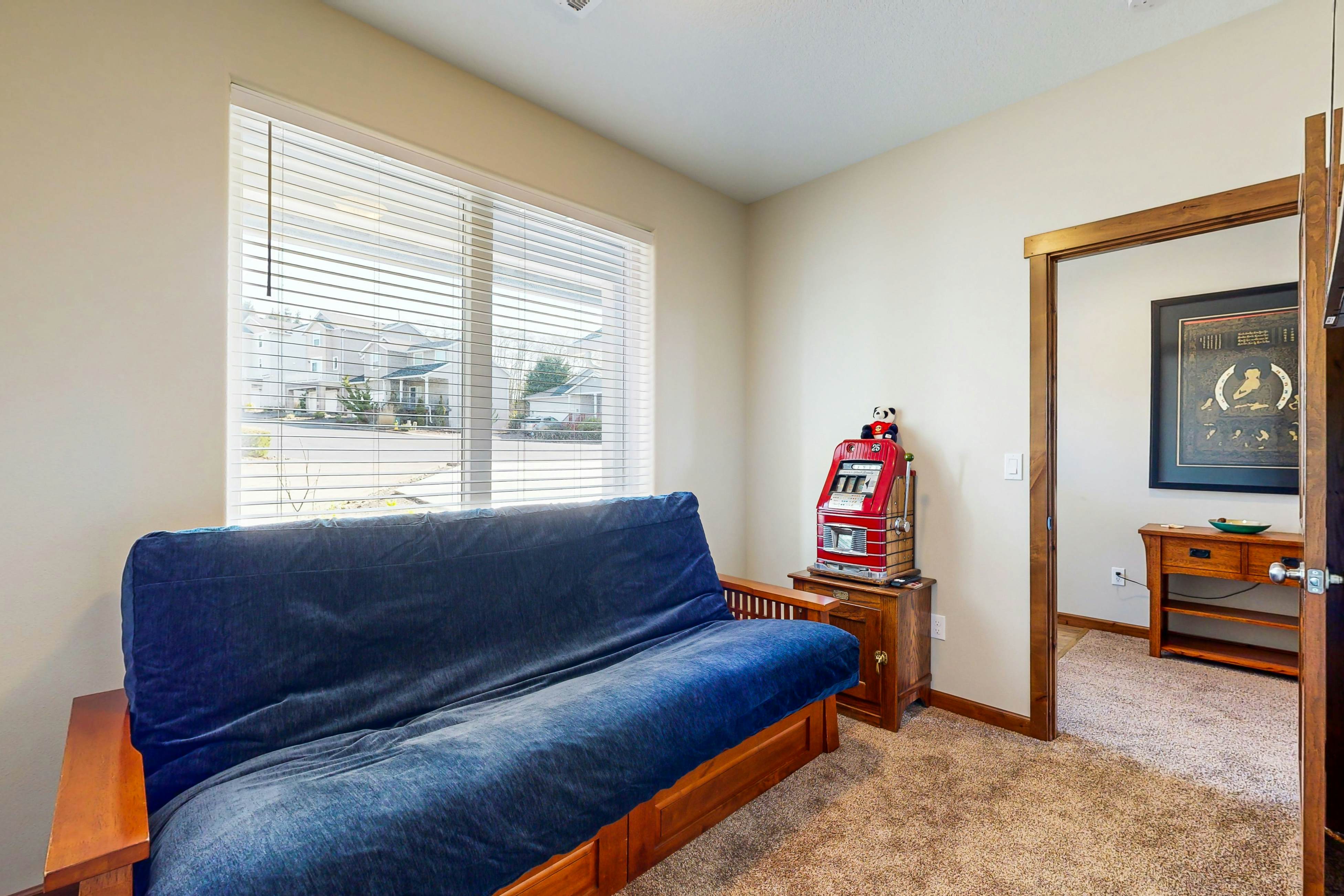 Comfortable home with ocean views with private hot tub deck fireplace WiFi