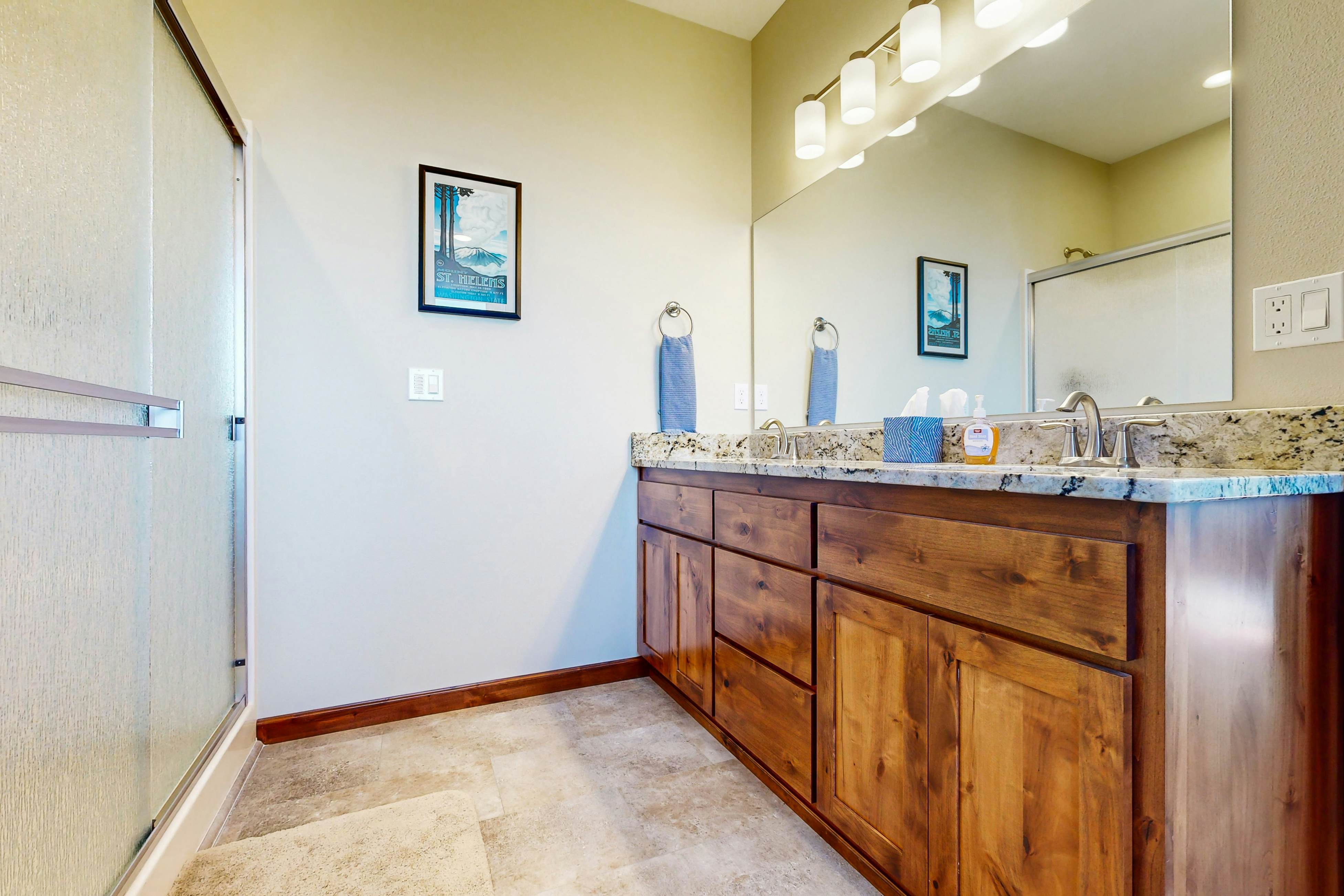 Comfortable home with ocean views with private hot tub deck fireplace WiFi