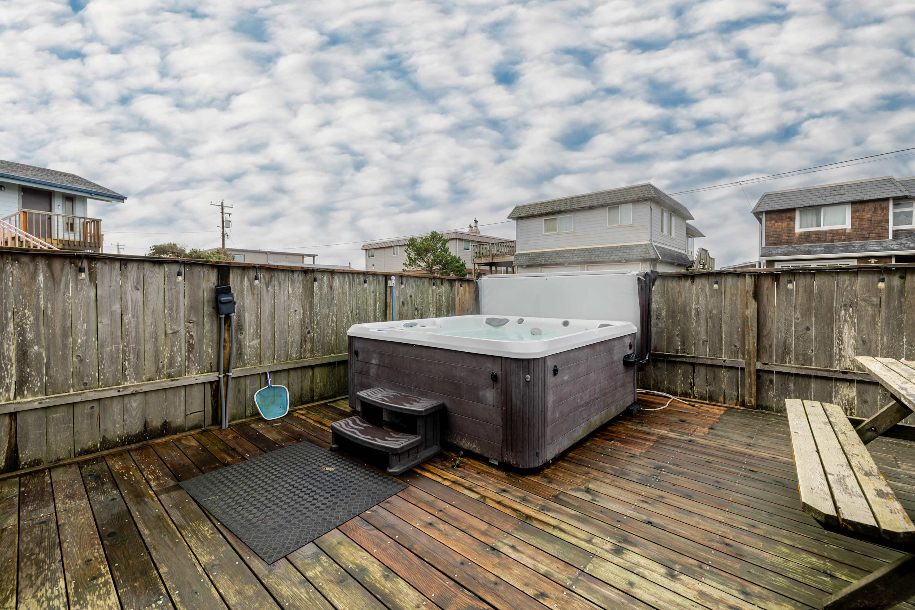 Ocean View Home with Rec Room Rock Wall and Private Hot Tub A Block From Beach