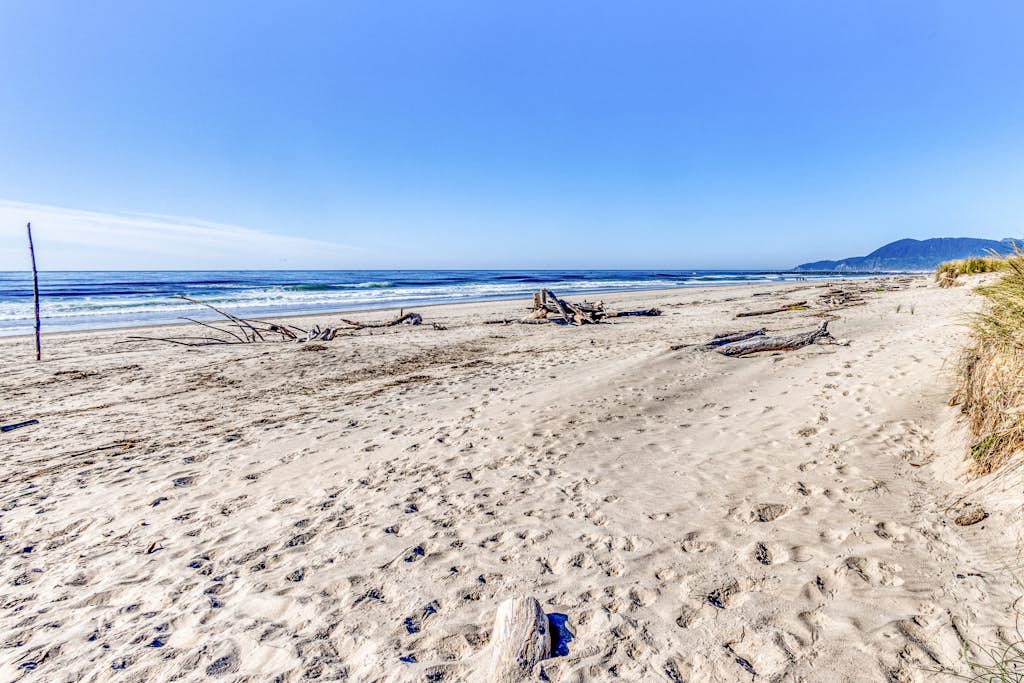 Beautiful beachfront home with huge ocean view beach access and large deck