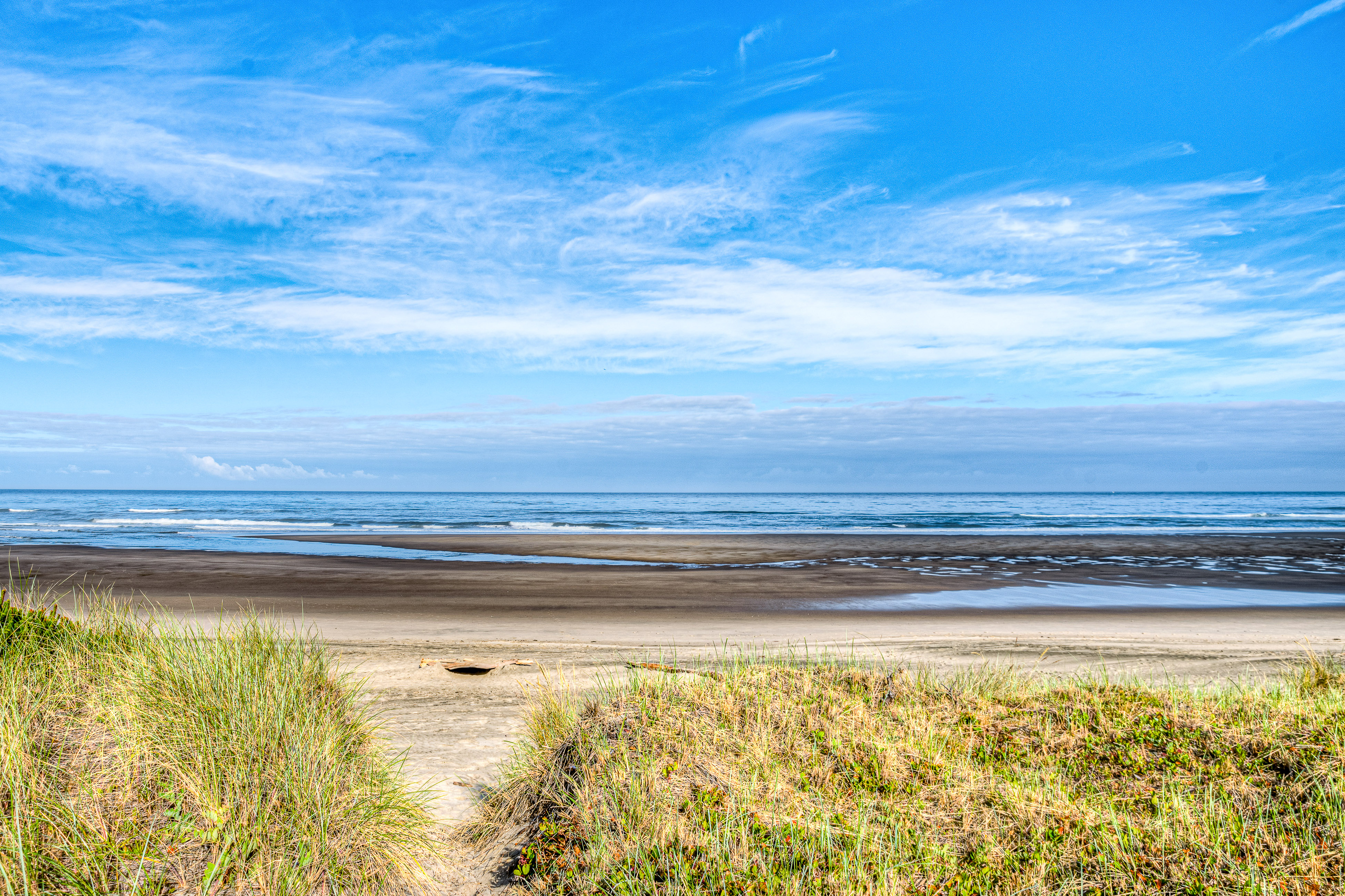Dog friendly home across from the beach with grill deck and amazing ocean views