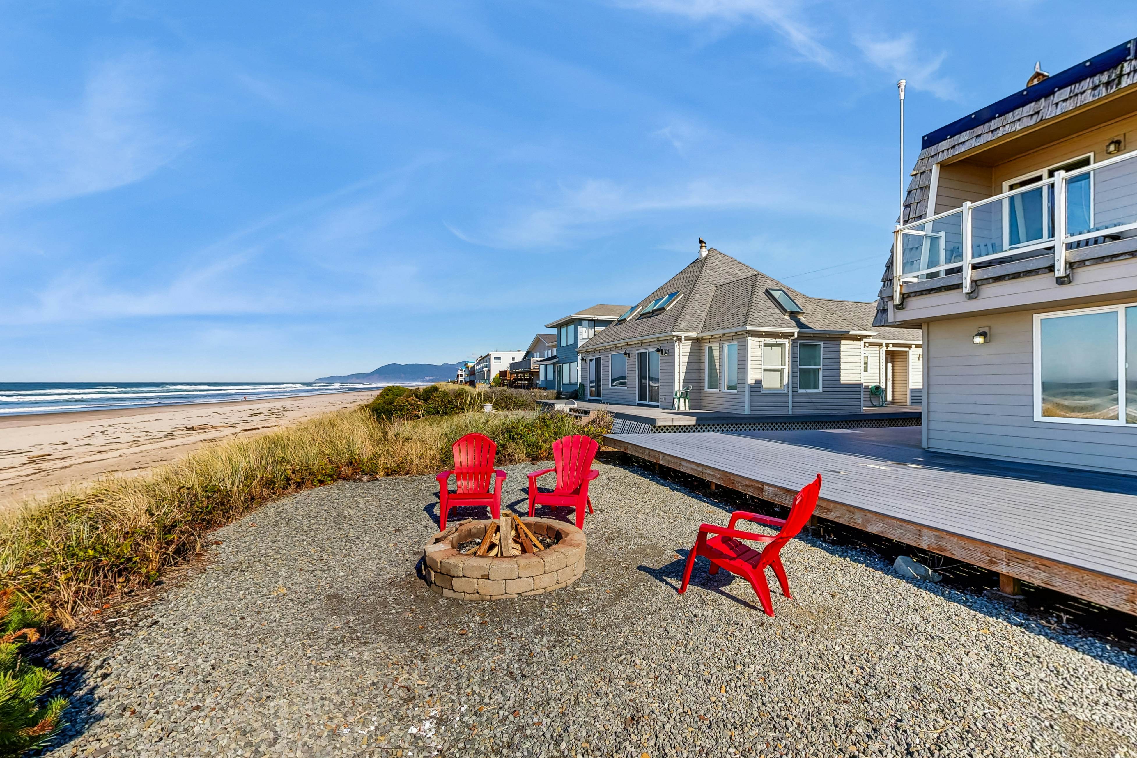 Oceanfront home with a washer dryer and beach access