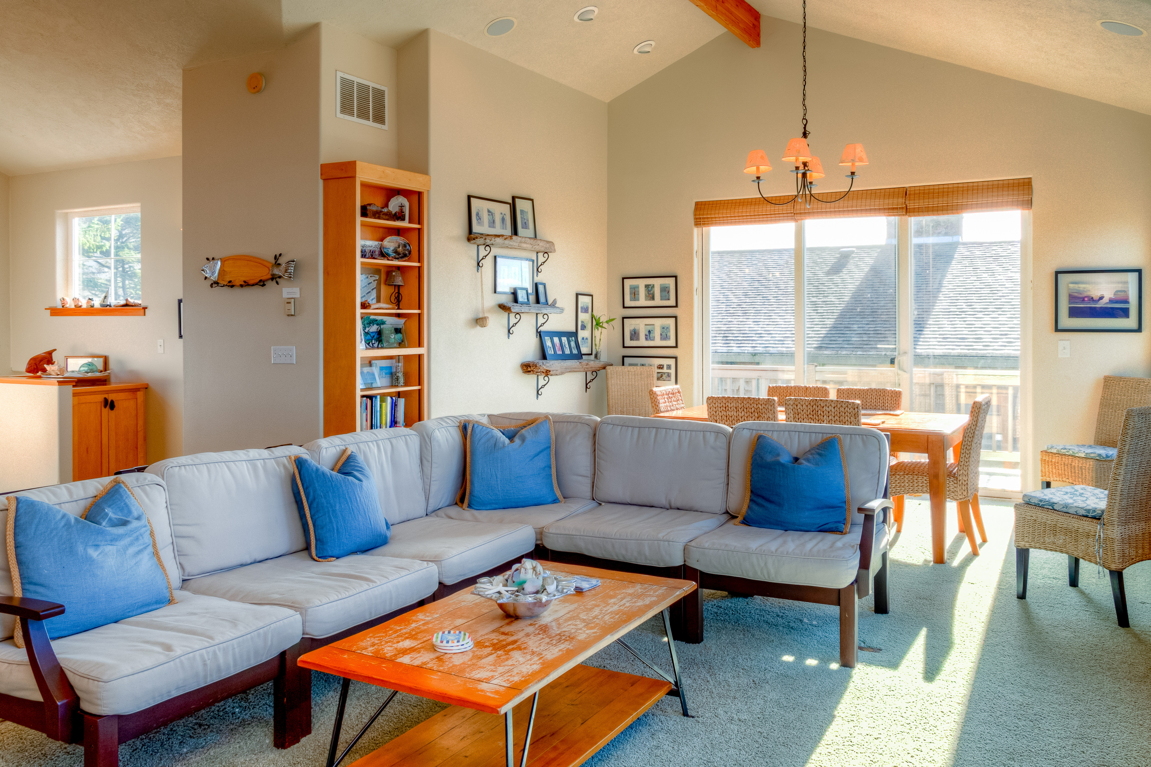 Beachfront home with private beach access fireplace washer dryer yard deck