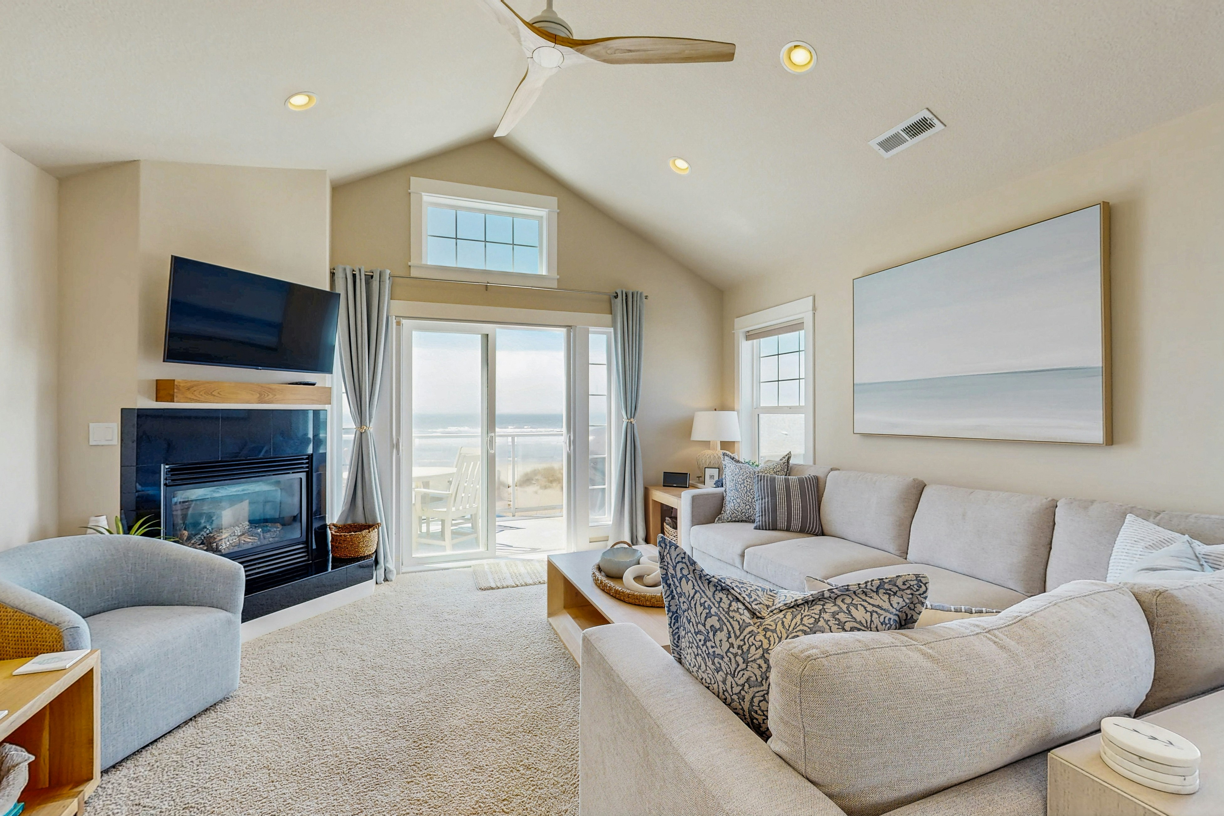 Updated Ocean View End Townhome with Game Room and Dog Friendly