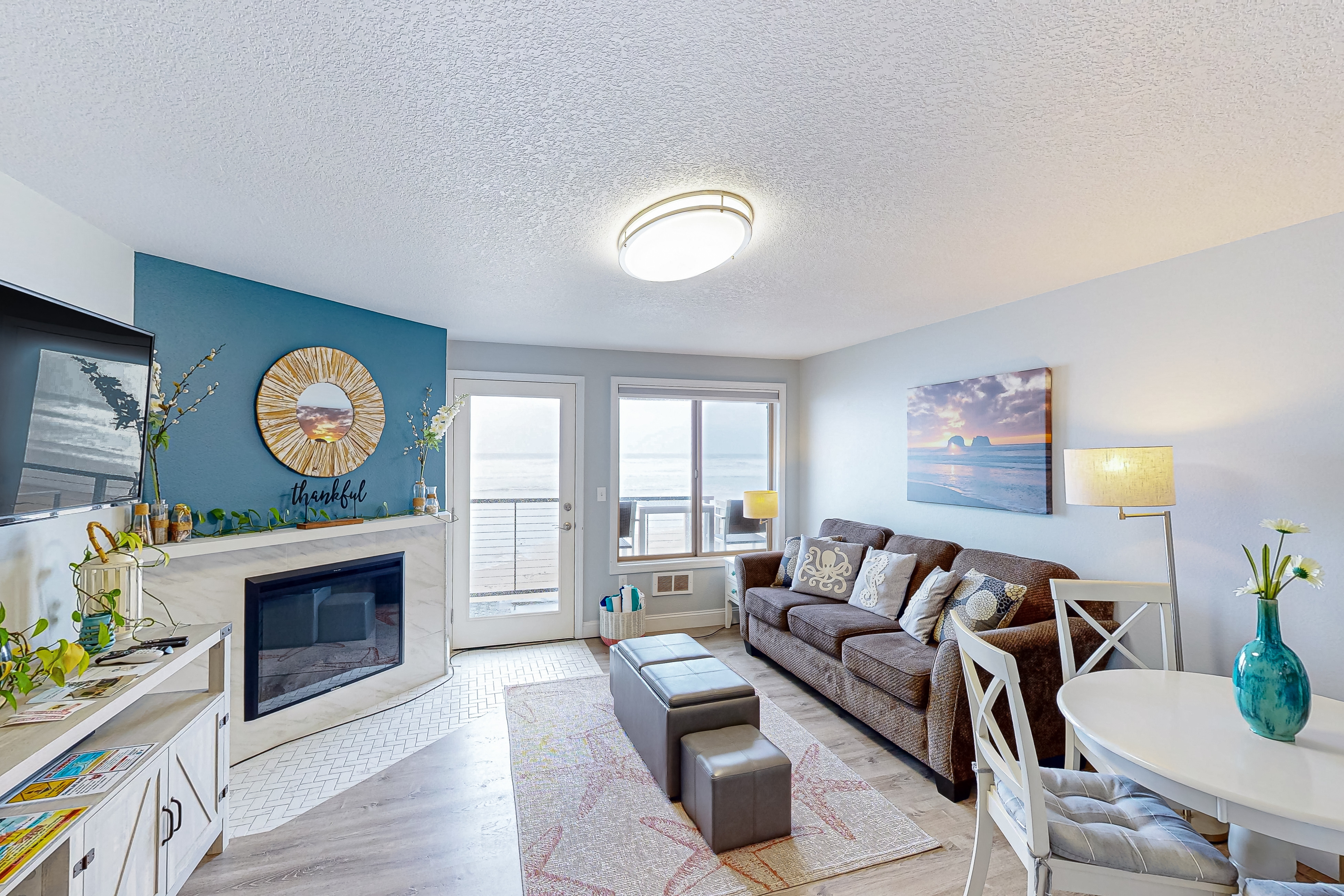 Rock Creek Inn condo on beach with ocean view balcony walk to shops and dining