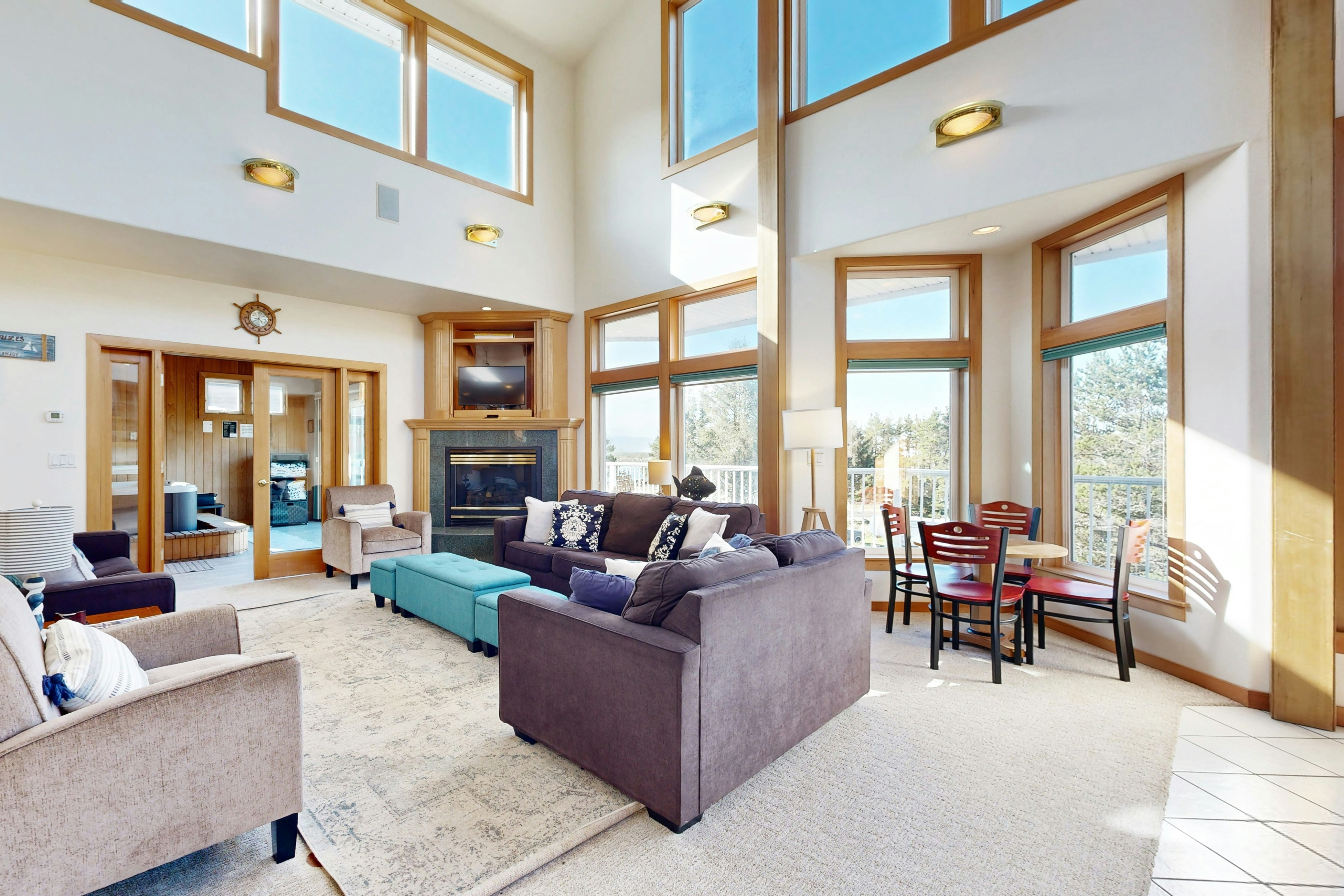 Coastal estate with private hot tub enclosed yard firepit and game room