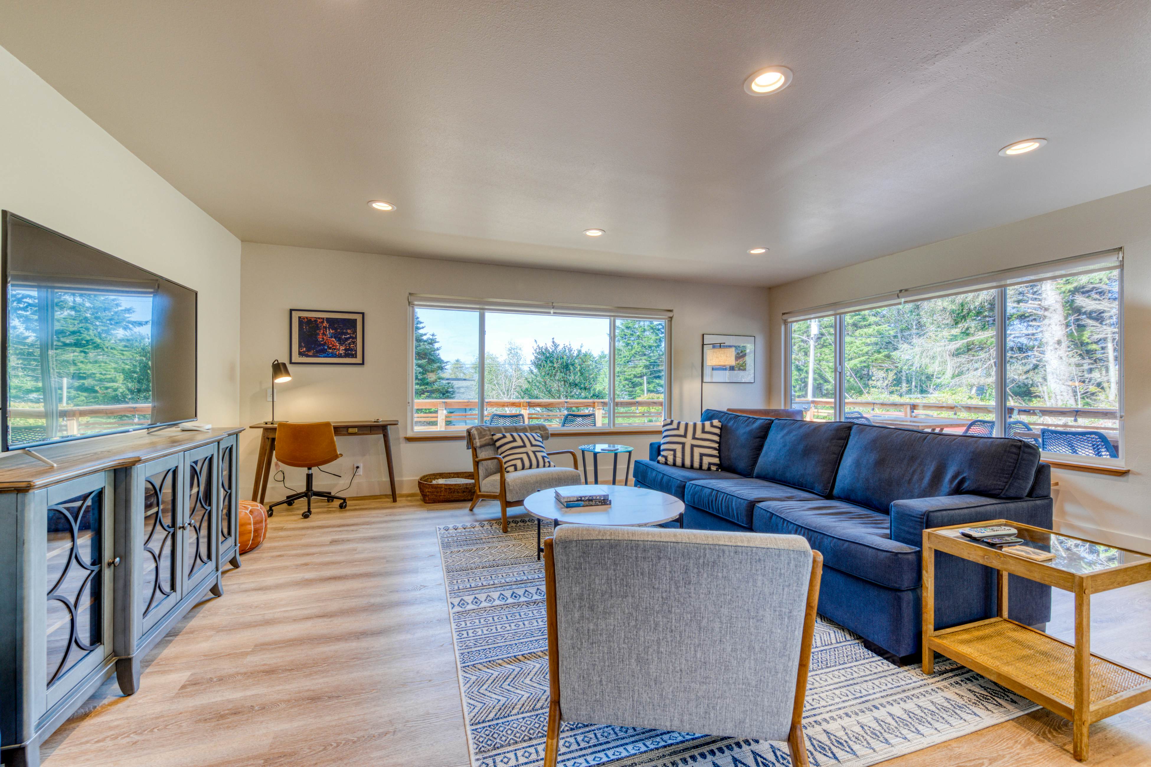 Dog friendly two story home with furnished deck mountain views and foosball table