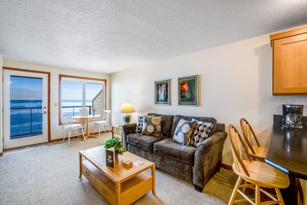 Waterfront condo with furnished balcony ocean views and great location