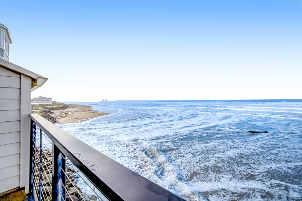 Waterfront condo with furnished balcony ocean views and great location