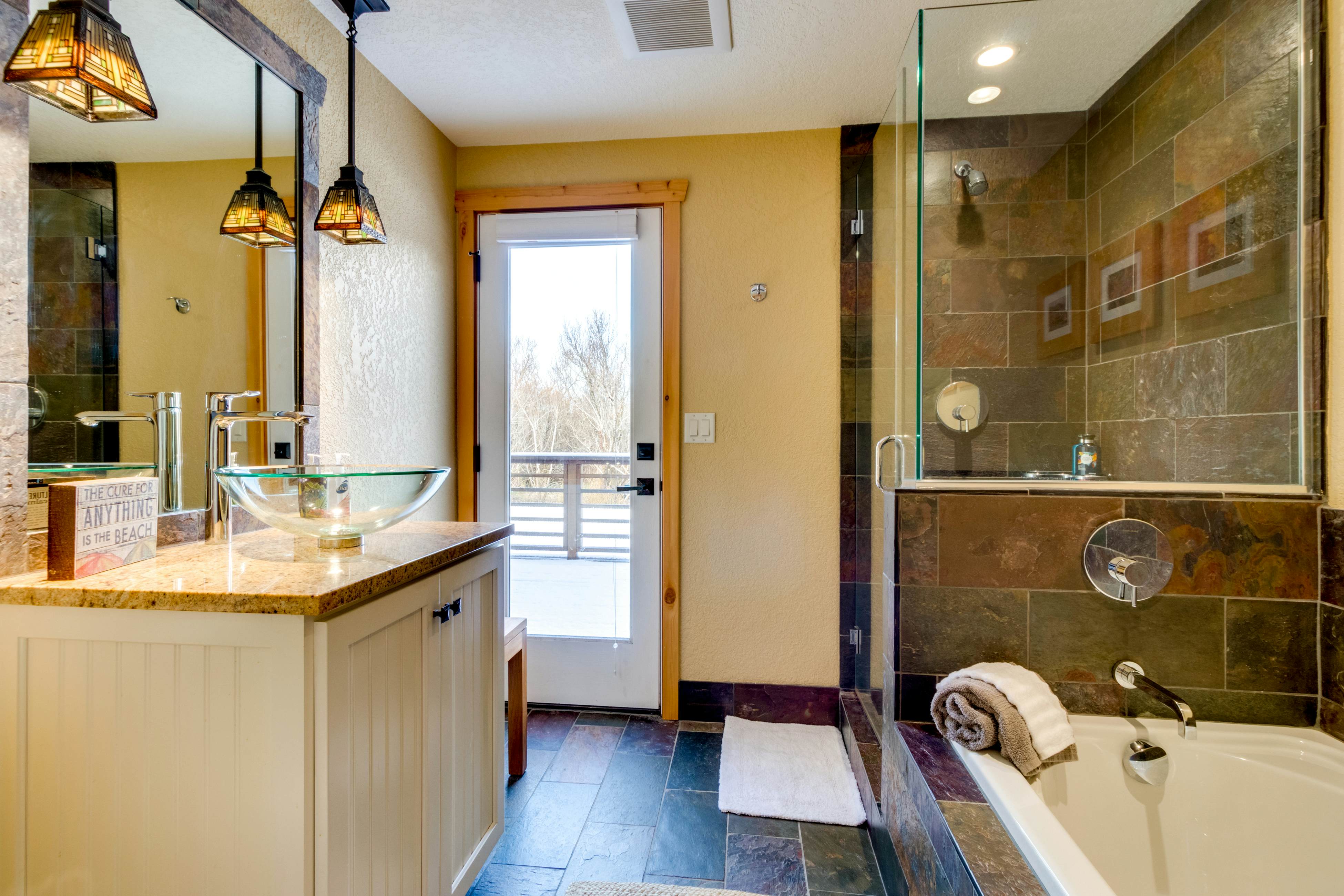 Waterfront home with furnished deck, firepit & amazing views - walk to the beach