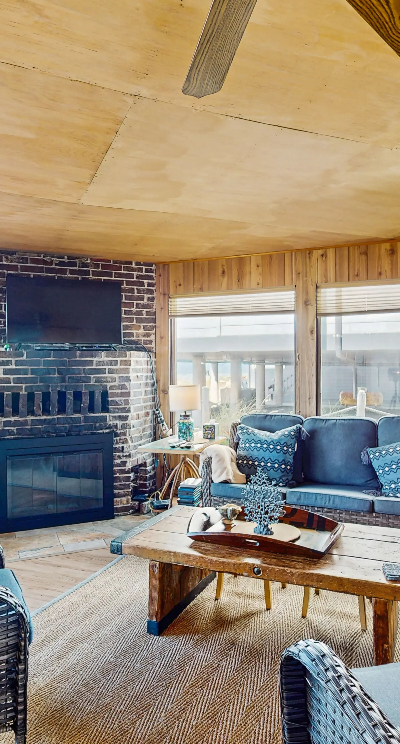 Dog friendly oceanfront house with sweeping ocean views and wood burning fireplace