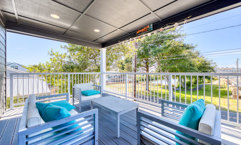 Newly built home with lake view and game room steps to downtown walk to beach