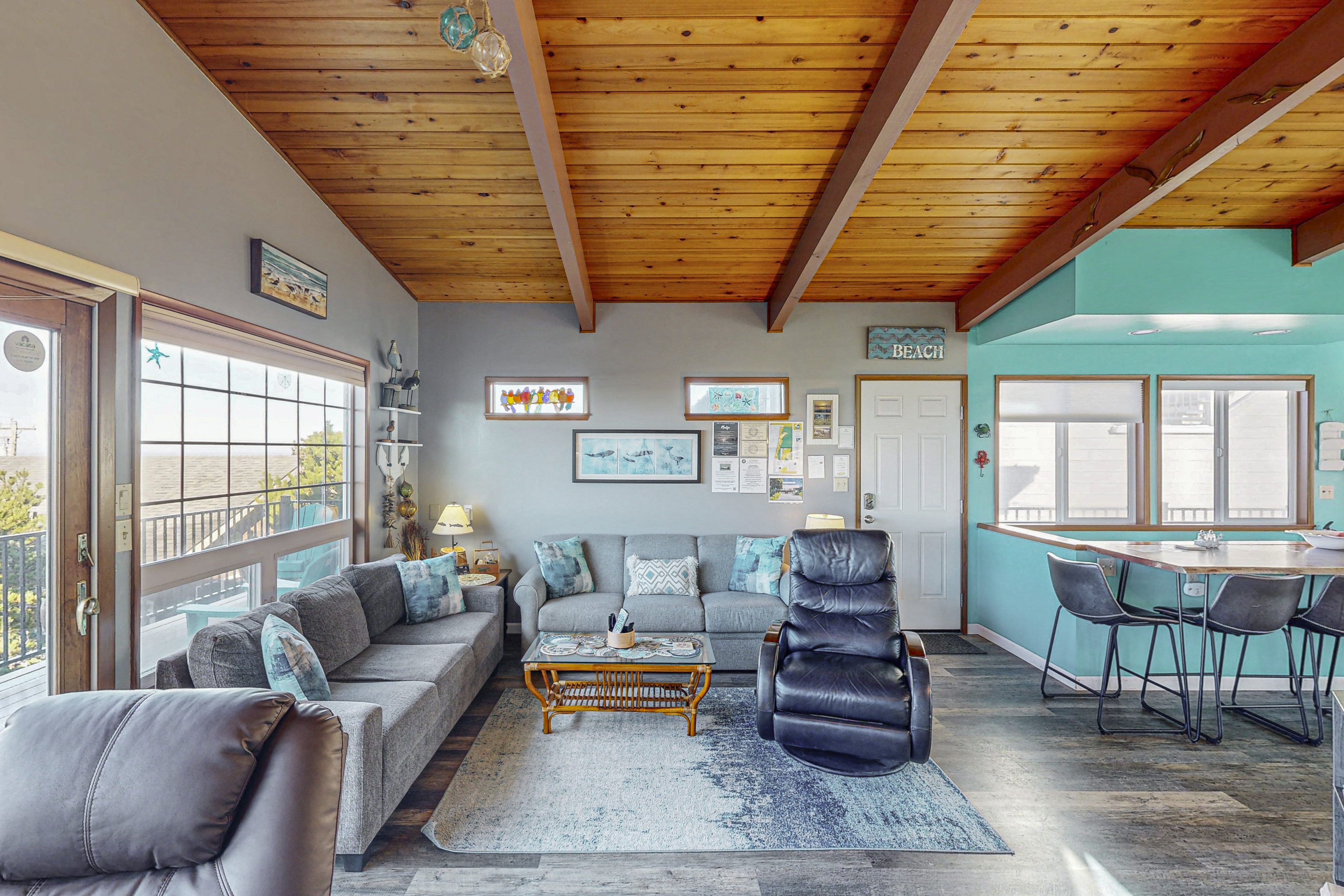 Ocean and Lake View Home with Private Hot Tub 1 2 Block to Beach Dogs OK