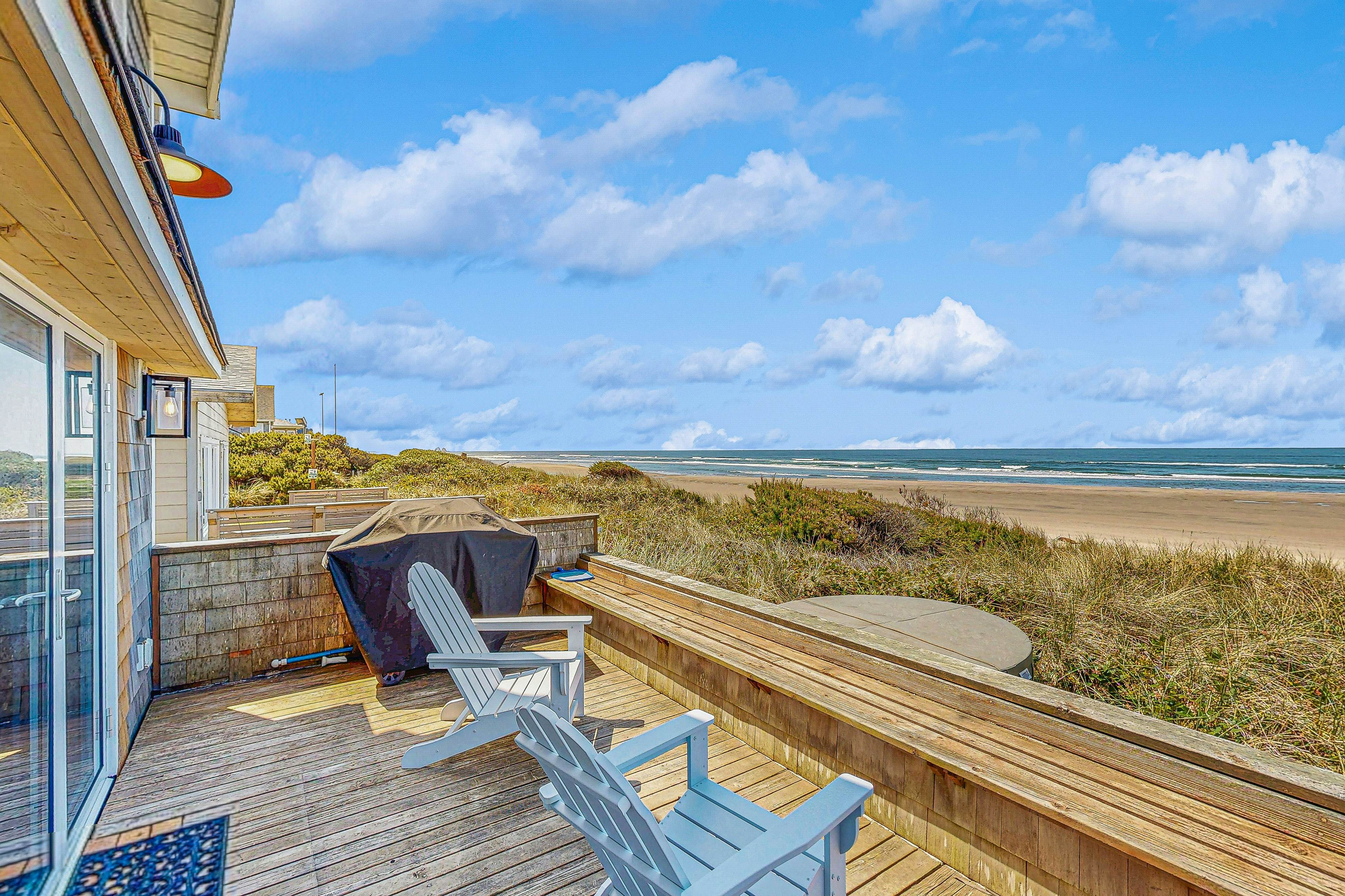 Modern Beach Home with Private Hot Tub & Sweeping Oceanfront Views - Dogs OK