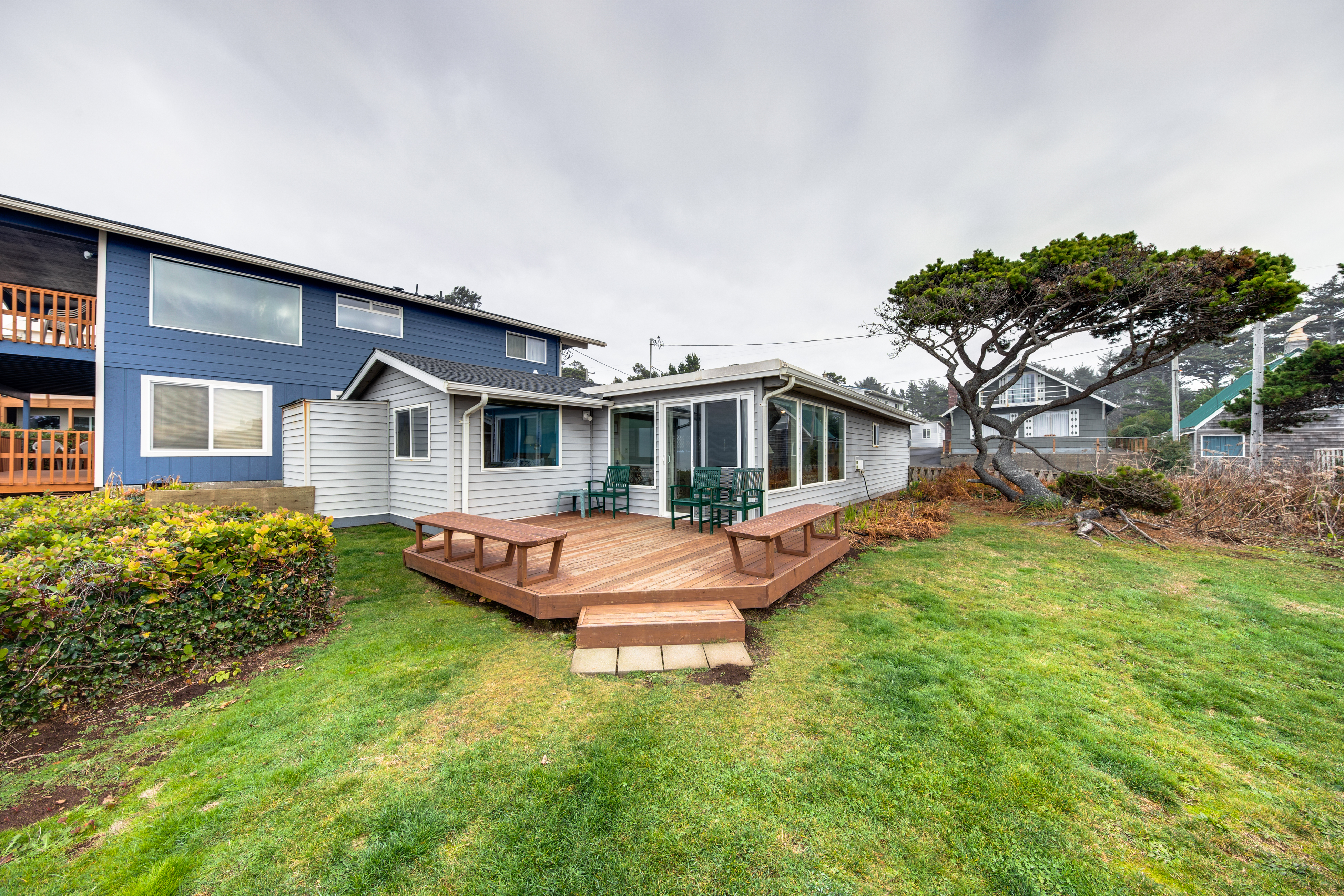 Dog Friendly Oceanfront Home with Easy Beach Access and Large Deck Walk to Park