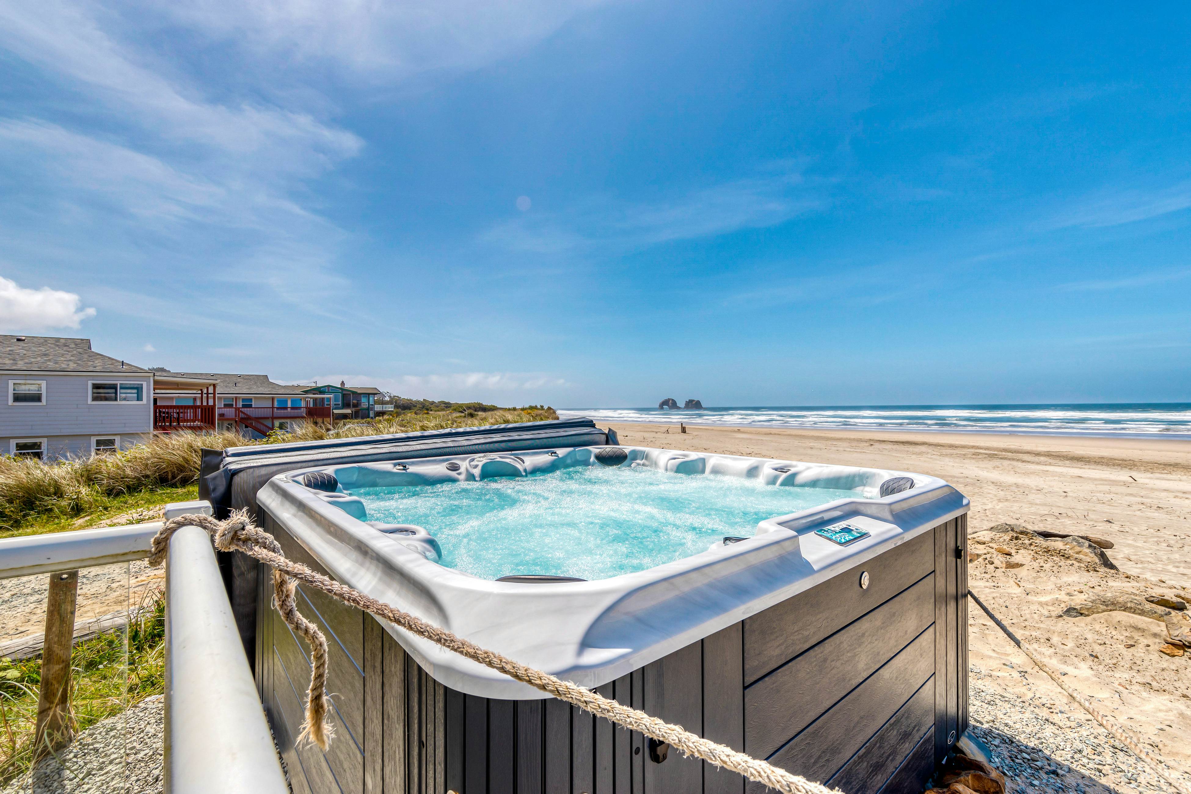 Oceanfront Home with Ocean Views, Private Hot Tub, & Beach Access - Dog Friendly