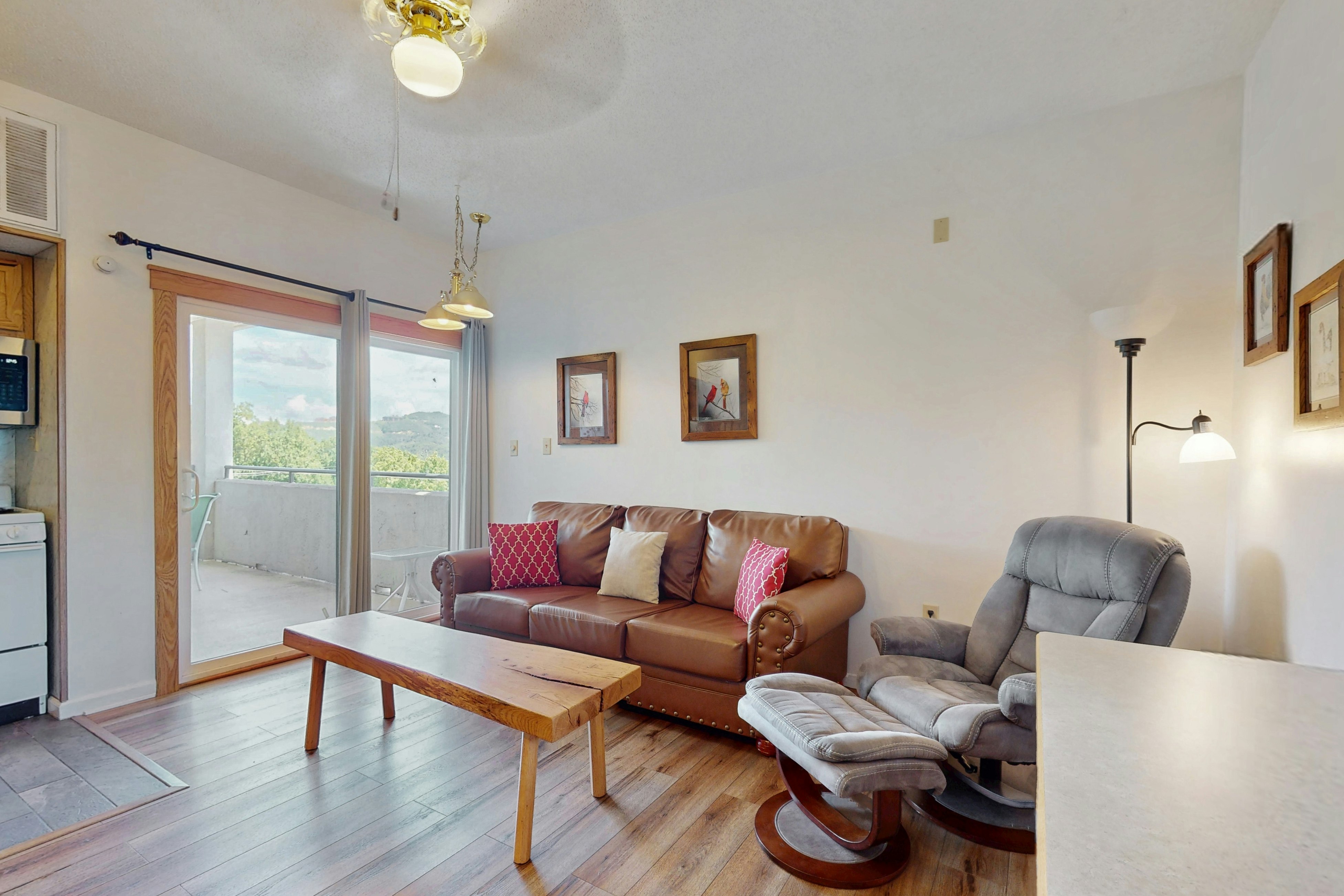 Inviting condo w/ free attraction tickets, views, pool, fireplace, & balcony