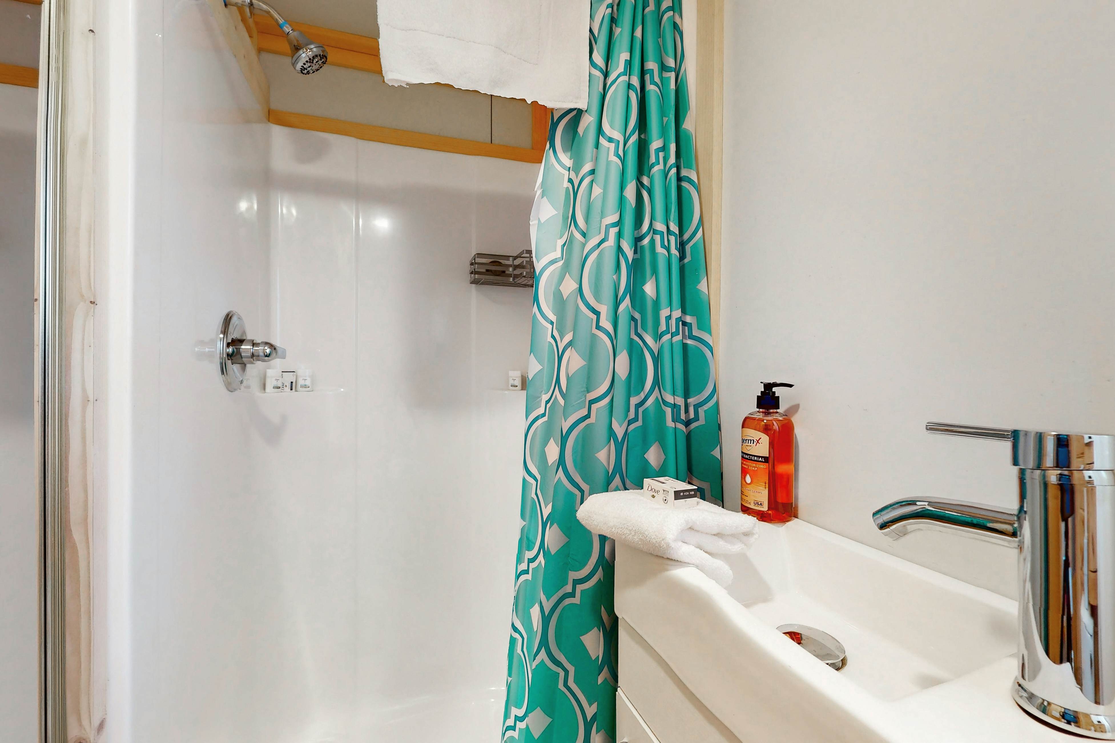 Tiny home studio with kitchenette, grill and front porch