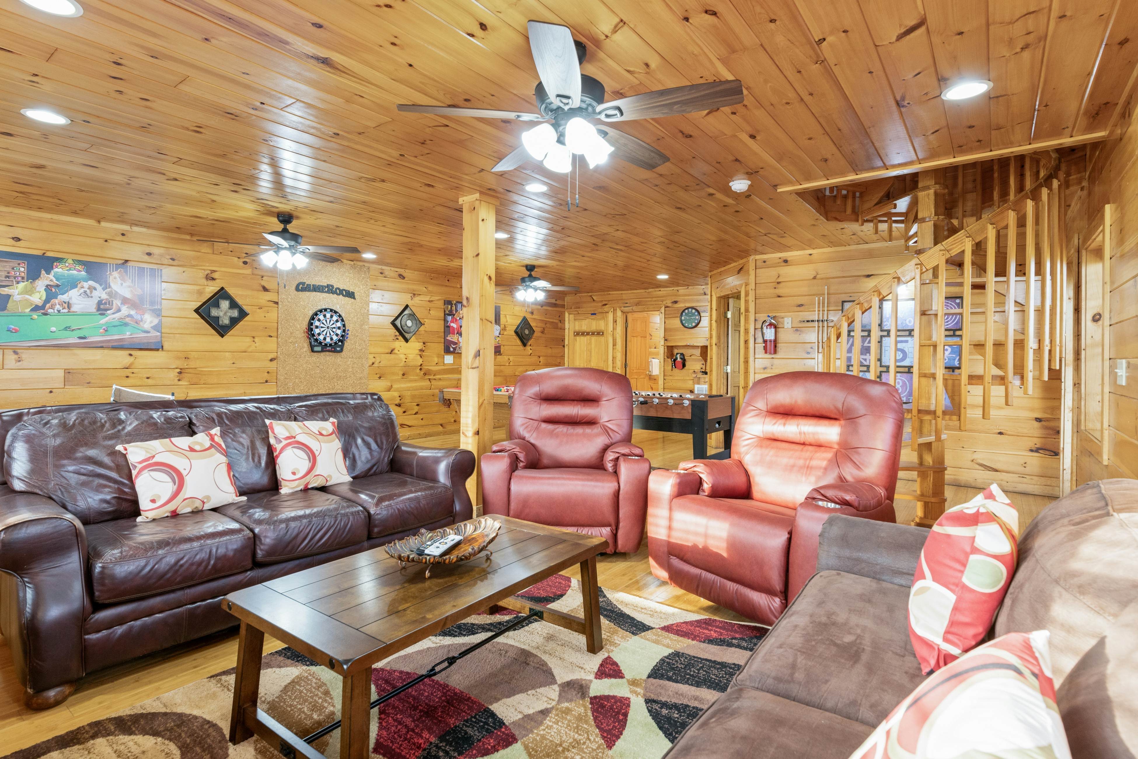 Rustic log cabin w/ Free Attraction Tickets, mountain views, hot tub, & games