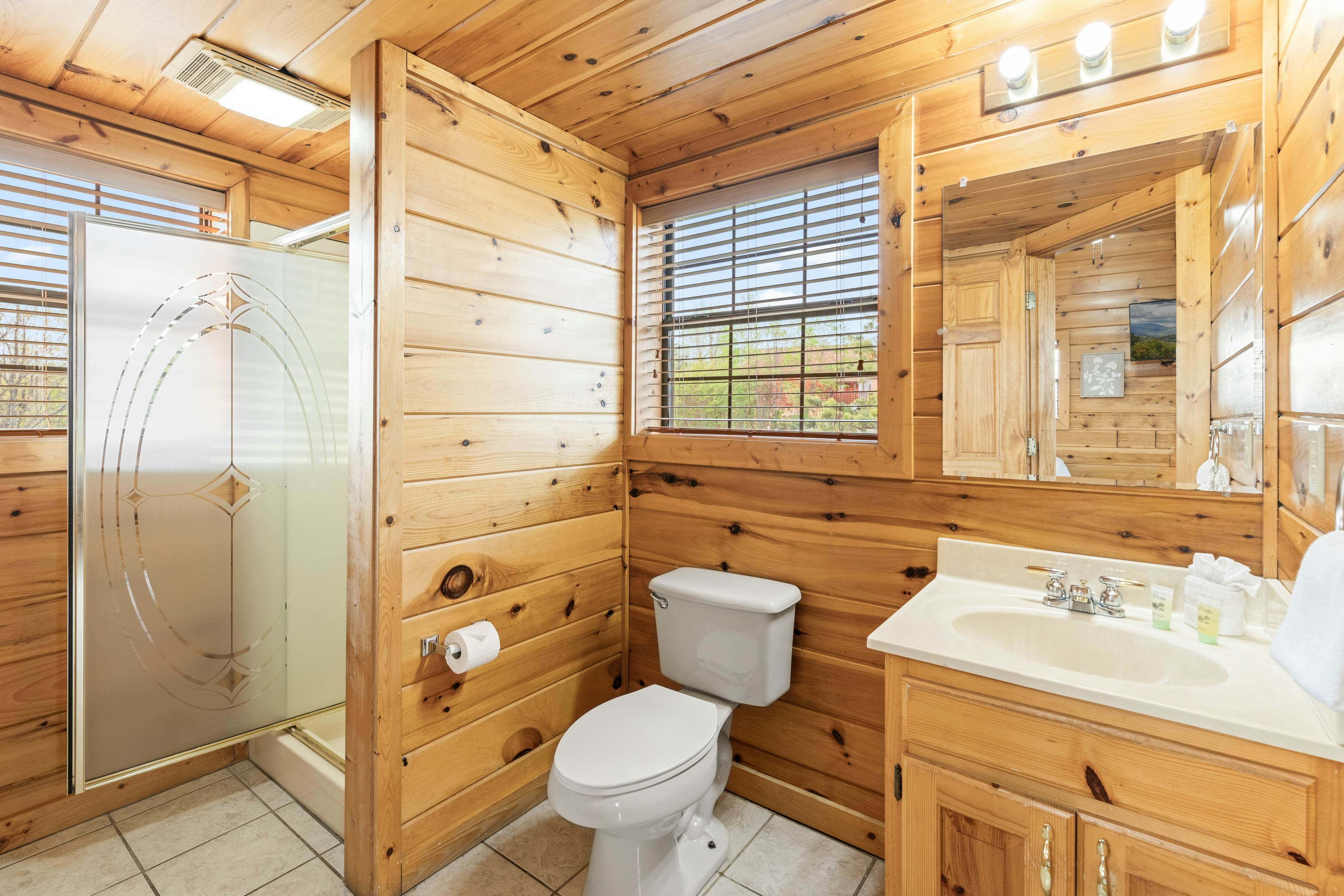 Rustic log cabin w/ Free Attraction Tickets, mountain views, hot tub, & games