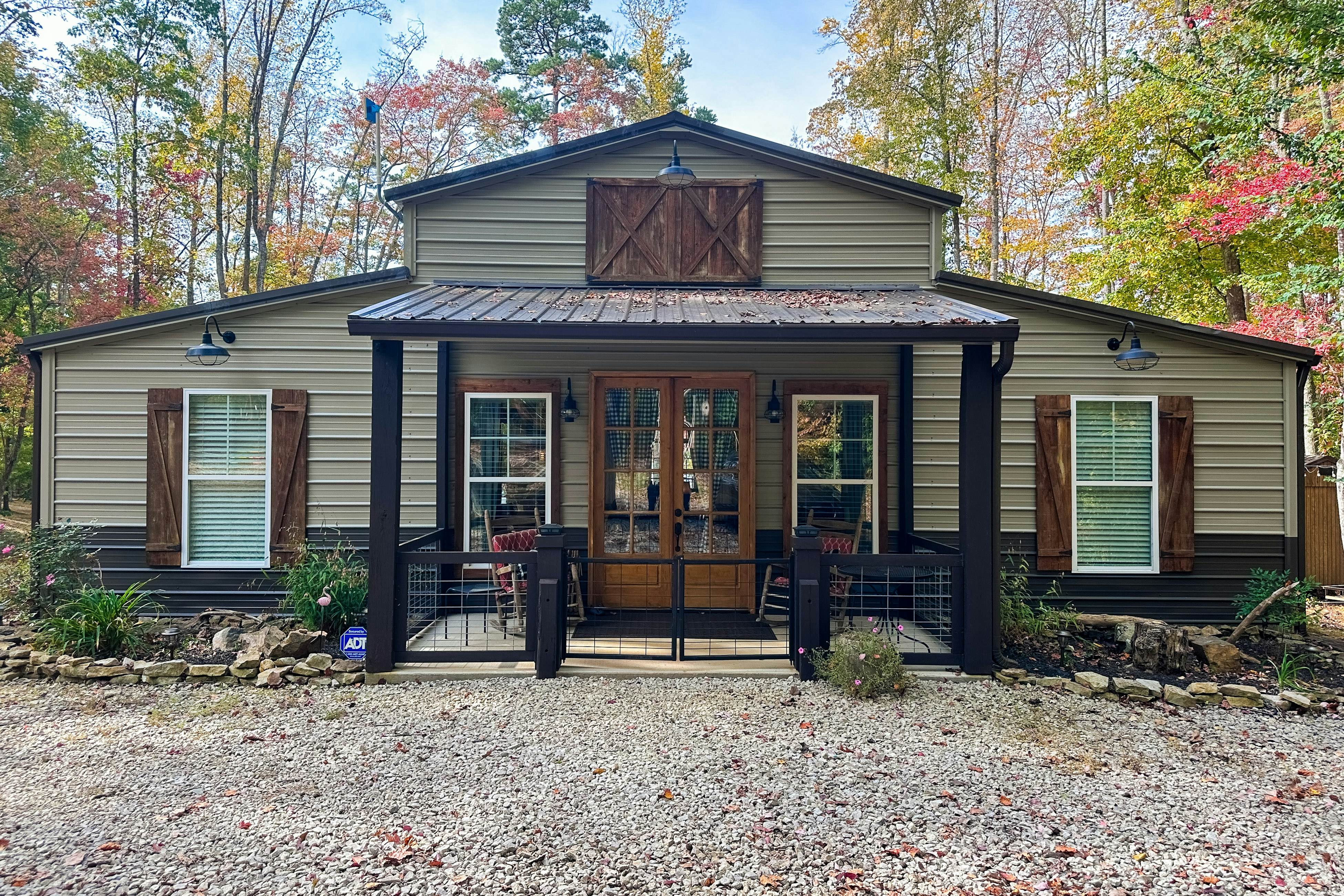 Rustic lakeside home with private dock, firepit, grill, smoker, and mtn views