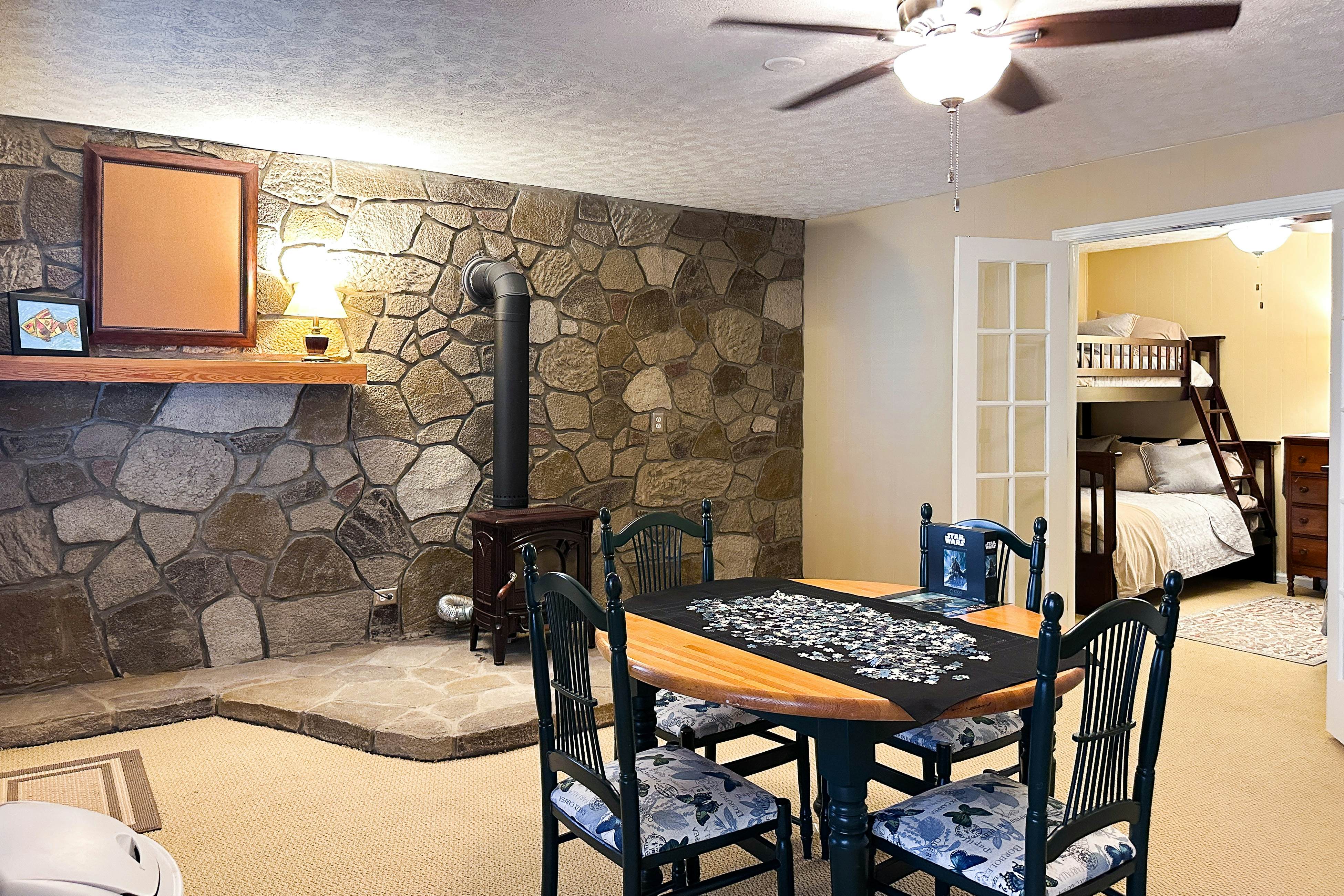 Waterfront living with private dock, private boat launch, kayaks & firepit