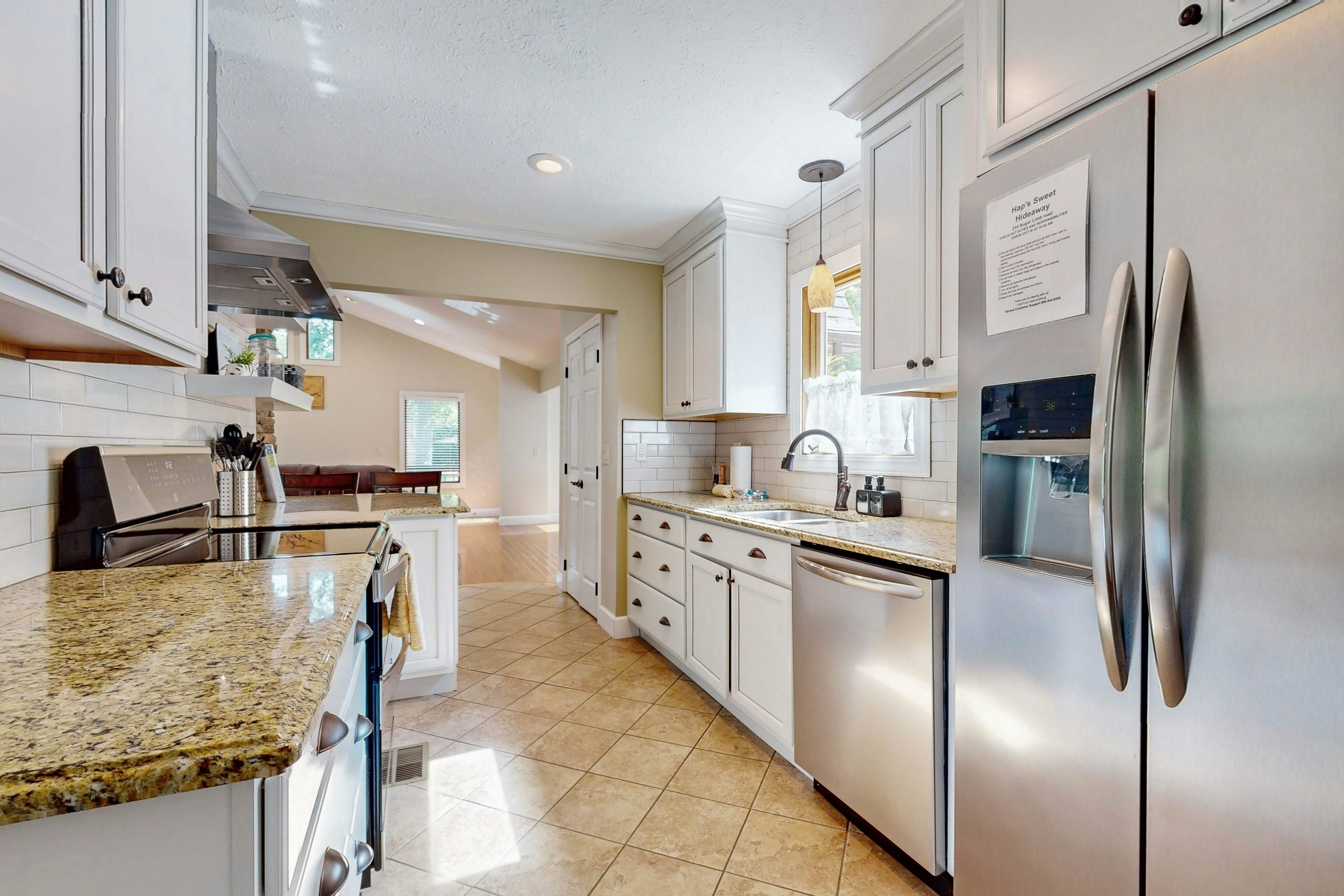 Lovely lakefront home with fire pit, fireplace, dock and gas grill