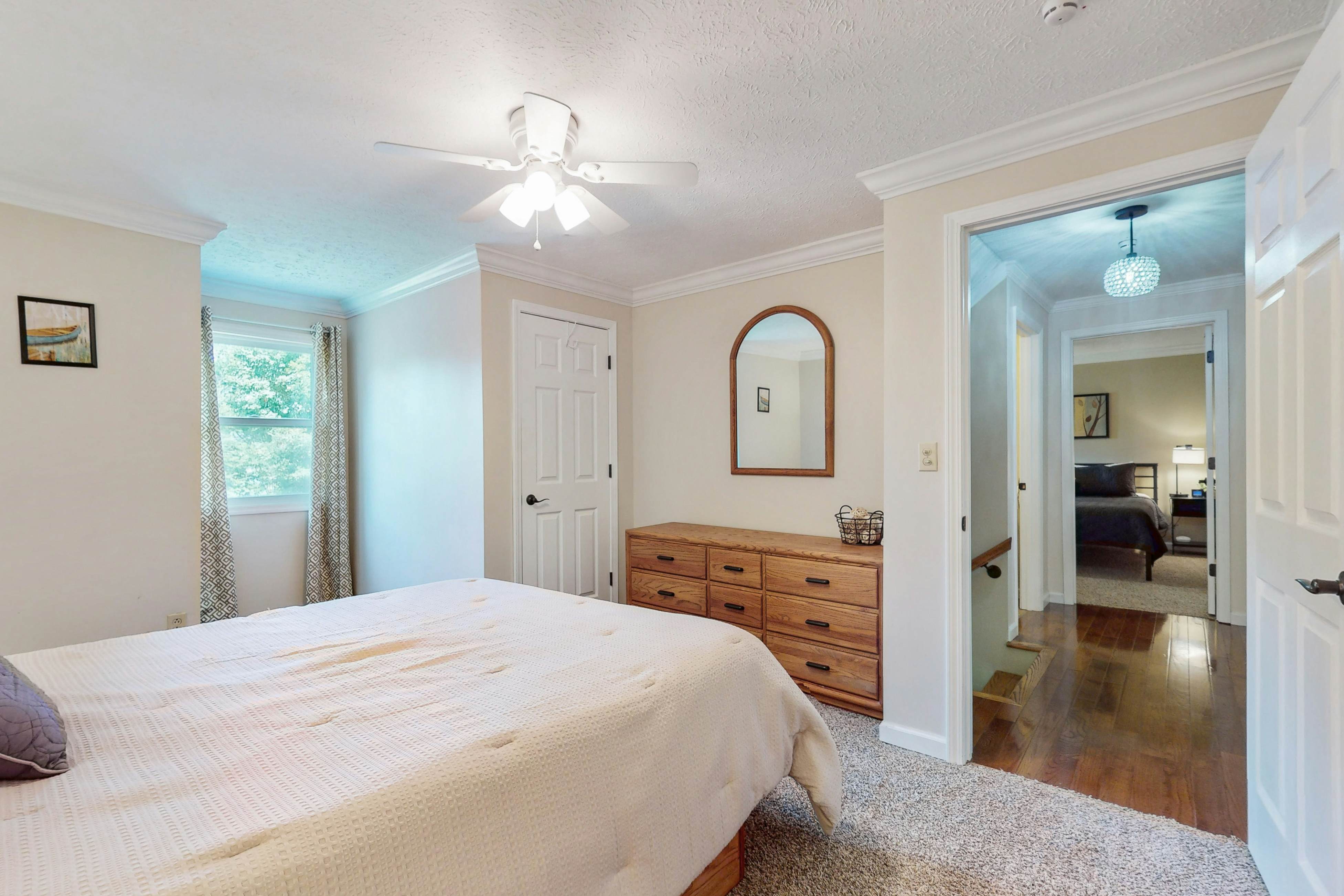 Lovely lakefront home with fire pit, fireplace, dock and gas grill