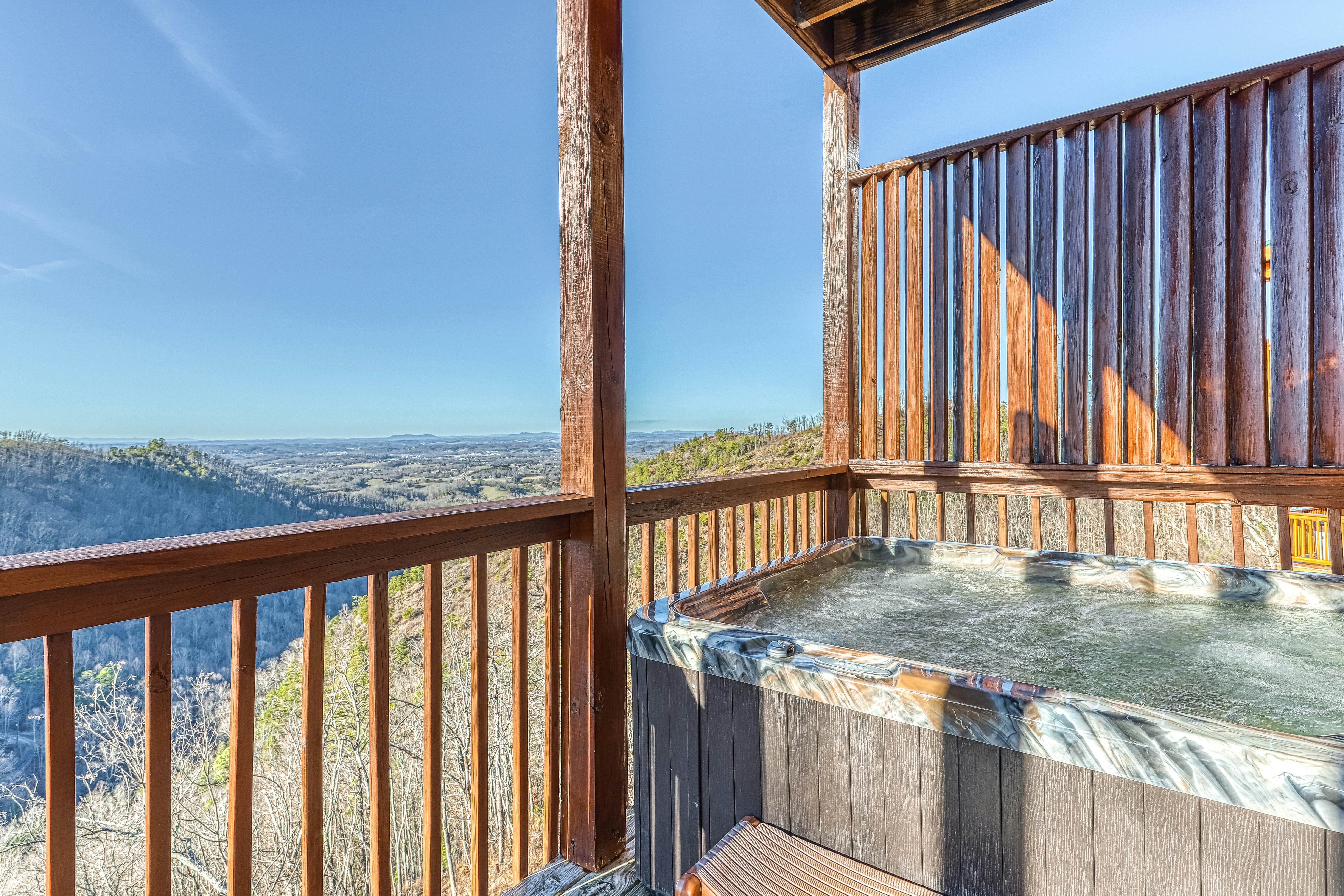 Cabin w/ Free Attraction Tickets, hot tub, theater, game room, & mountain views