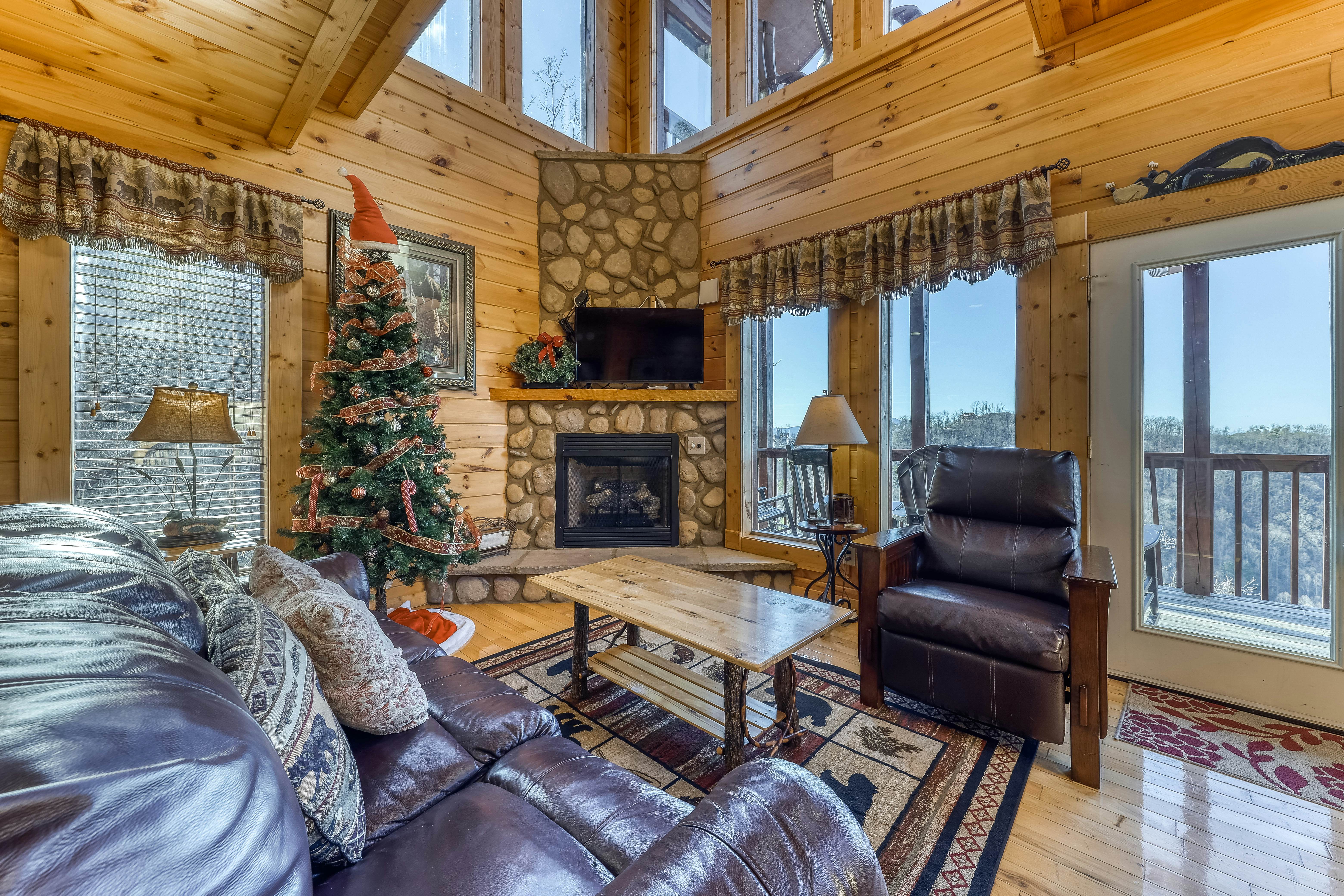 Cabin w/ Free Attraction Tickets, hot tub, theater, game room, & mountain views