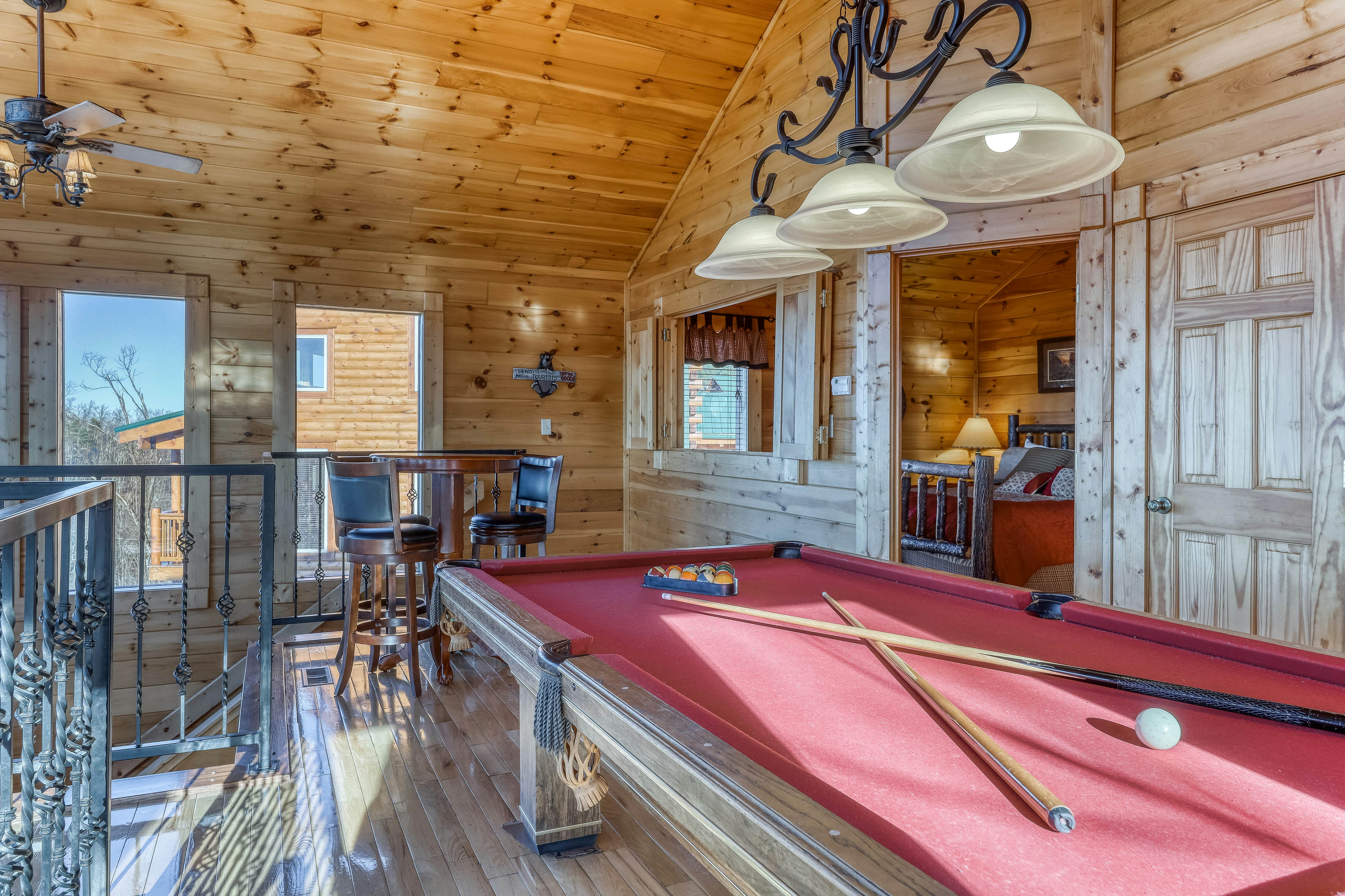 Cabin w/ Free Attraction Tickets, hot tub, theater, game room, & mountain views