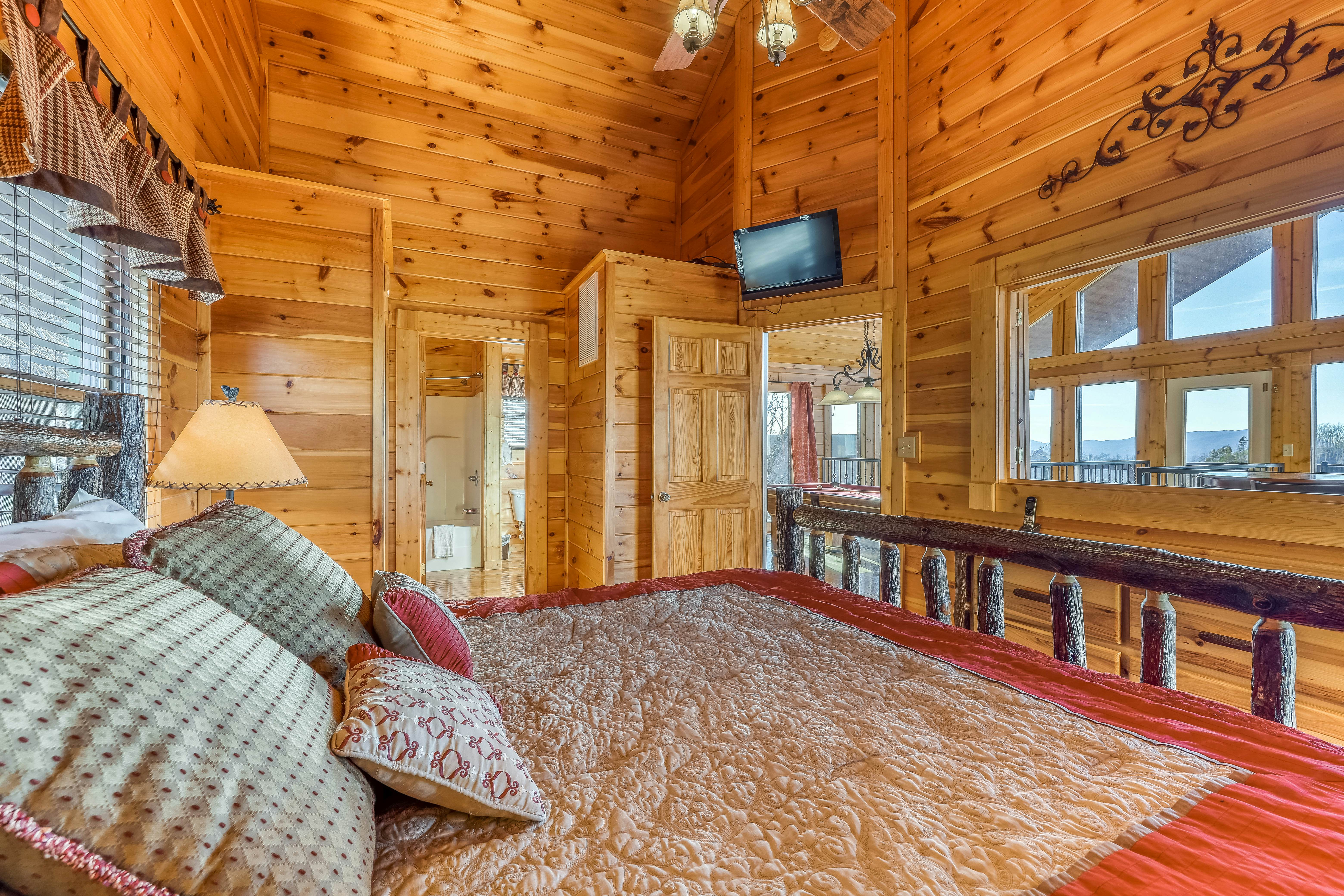 Cabin w/ Free Attraction Tickets, hot tub, theater, game room, & mountain views